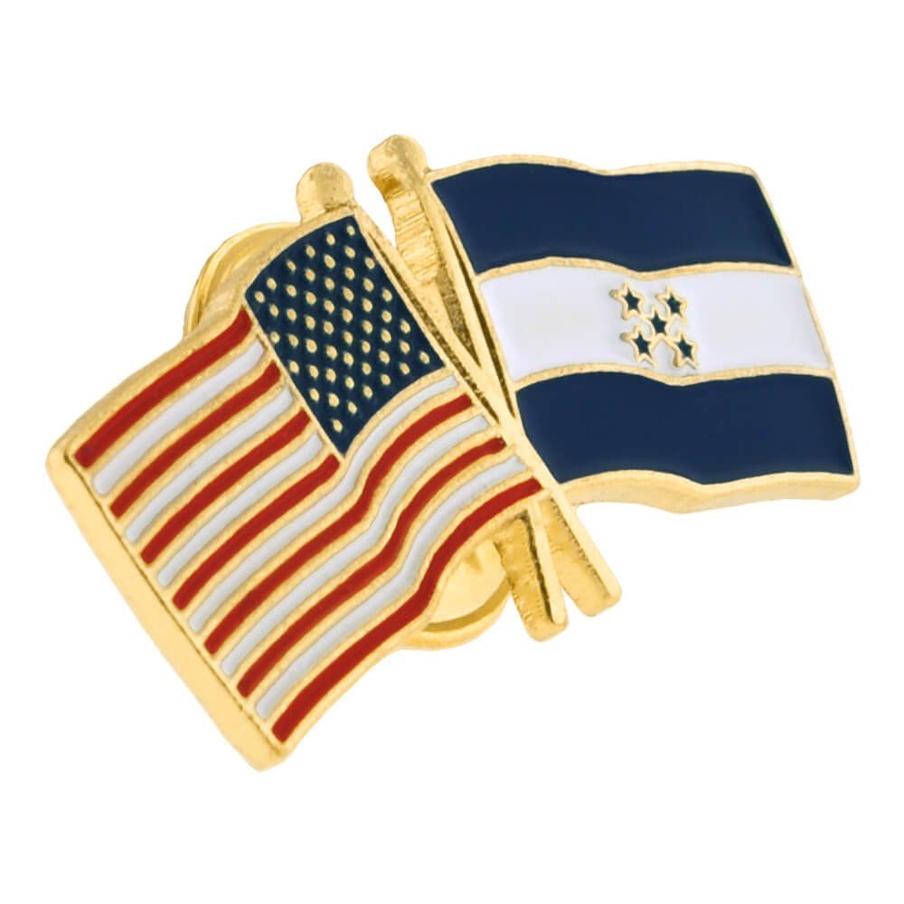 USA and Honduras Flag Lapel Pin - Patriotic Enamel Flag Brooch for Men & Women - Perfect for Independence Day, National Holidays & Political Events