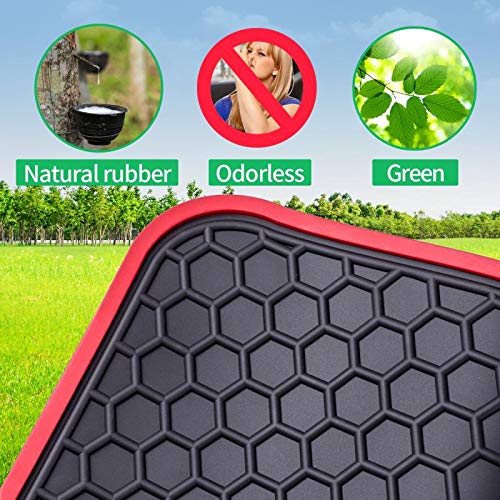 Custom Fit Hyundai Santa Fe 2019-2020 All Weather Floor Mats - Heavy Duty Odorless Rubber Car Mats Set (Front & Rear) | Washable, Non-Slip Protection for SUV Interior | Perfect for Winter Snow, Mud & Rain Protection