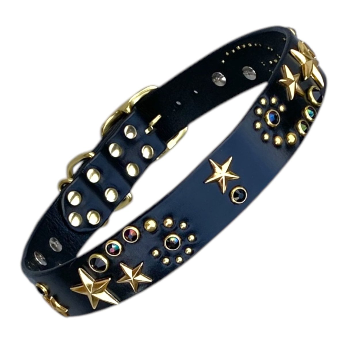 Starburst SL Leather Dog Collar 1.25 Inch - Premium Adjustable Pet Collar for Small to Medium Dogs - Perfect for Daily Walks, Training & Outdoor Adventures