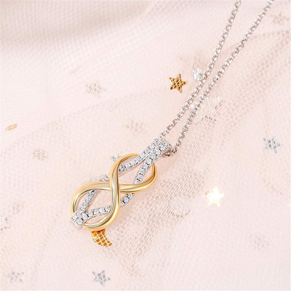 Jeulia Two Tone Infinity Sterling Silver Necklace for Women - Romantic Gift for Girlfriend, Wife, or Mom - Elegant Jewelry Gift Box - Perfect for Anniversaries, Valentine's Day & Special Occasions