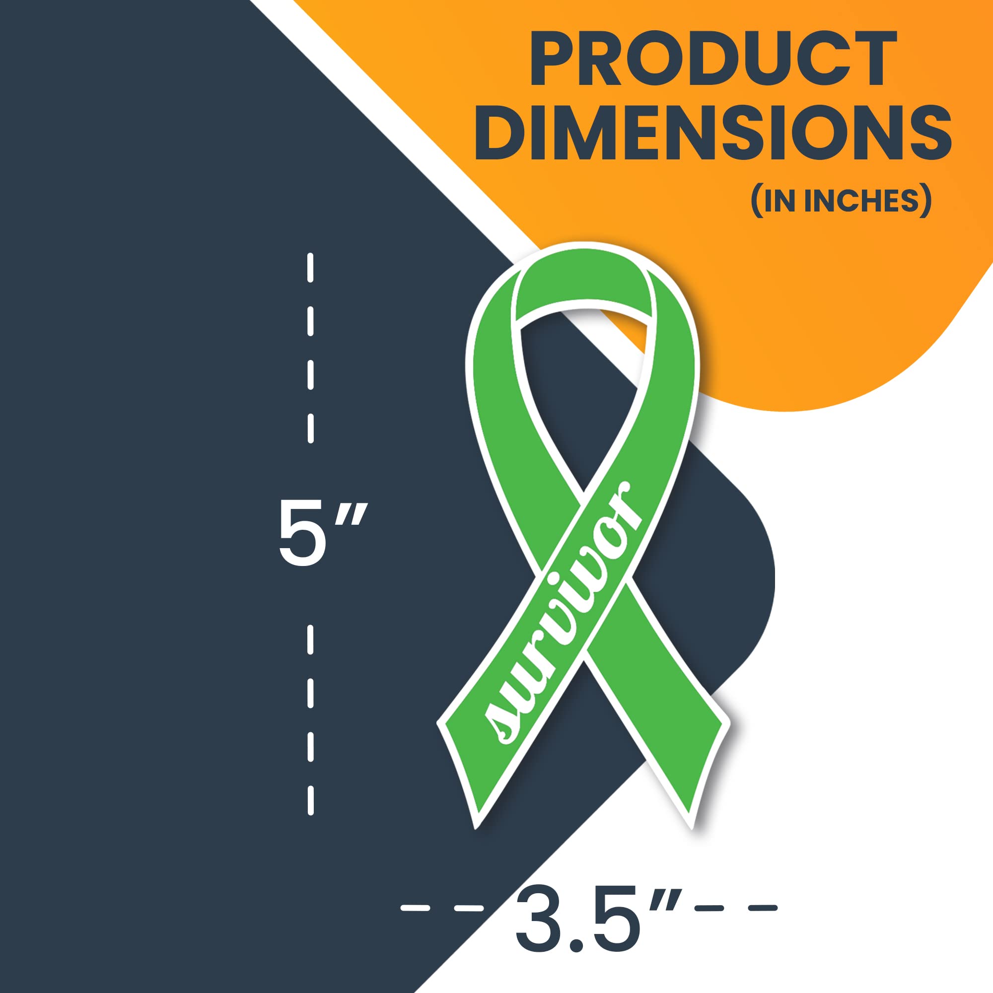Kelly Green Ribbon Magnet Decal for Gallbladder Cancer Survivors - 3.5x7 Inches Car Magnet for Truck, SUV & Vehicles - Celebration of Strength & Support - Made in USA - Perfect for Awareness Events, Fundraisers & Survivor Tributes