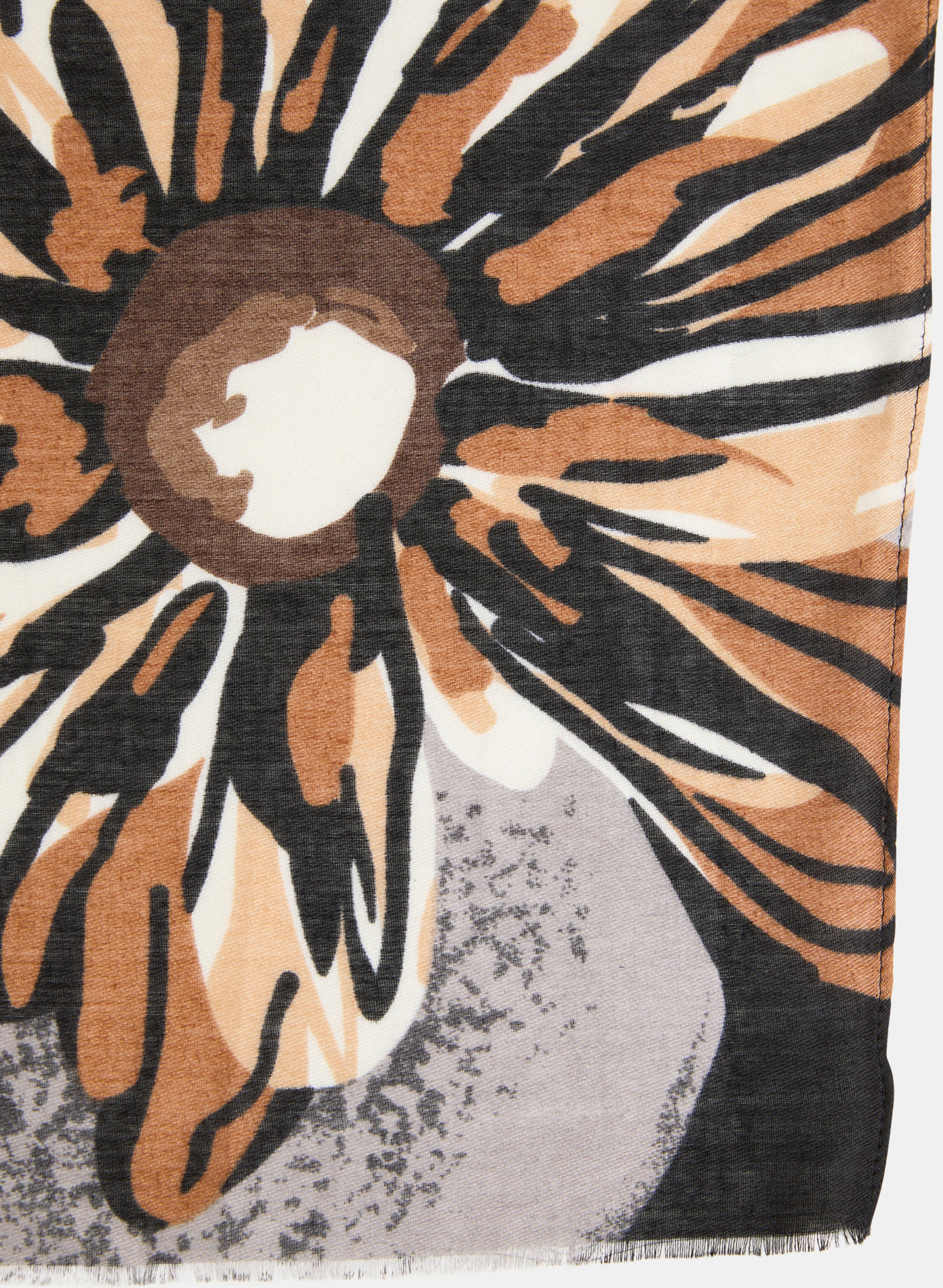Floral Print Rectangular Scarf for Women - Lightweight Fashion Accessory for Spring, Summer, Fall - Perfect for Office, Travel & Special Occasions