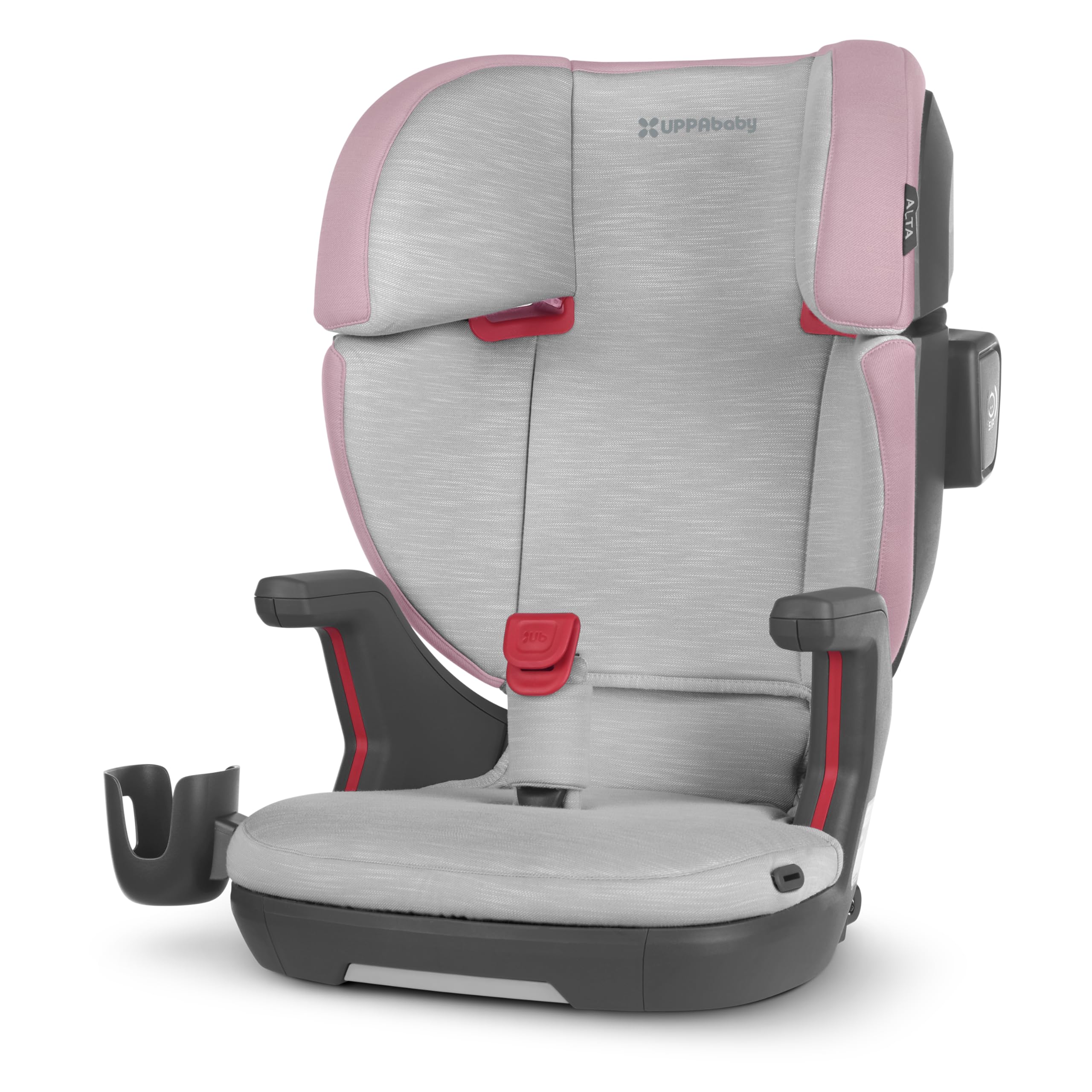 UPPAbaby Alta V2 High Back Booster Car Seat - 7 Position Adjustable with Active Support Headrest, SecureFit Belt Guide & Cup Holder for Toddlers & Kids | Safe Travel for School, Road Trips & Daily Commute | Iris (Grey Mélange/Lavender)