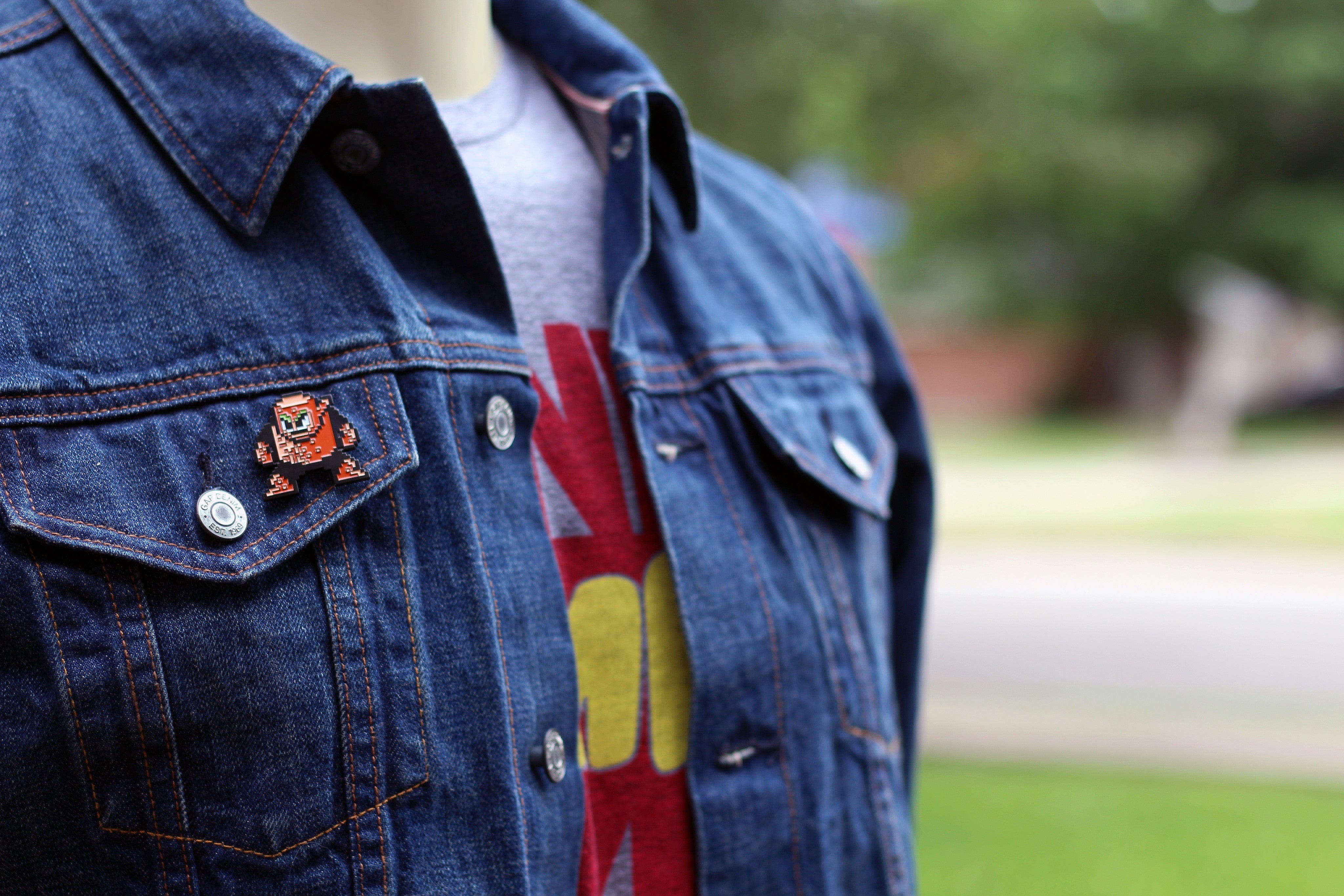 Mega Man Leaf Shield 3 Pin Set - Retro Gaming Collectible Badges for Fans - Perfect for Backpacks, Jackets & Cosplay Accessories