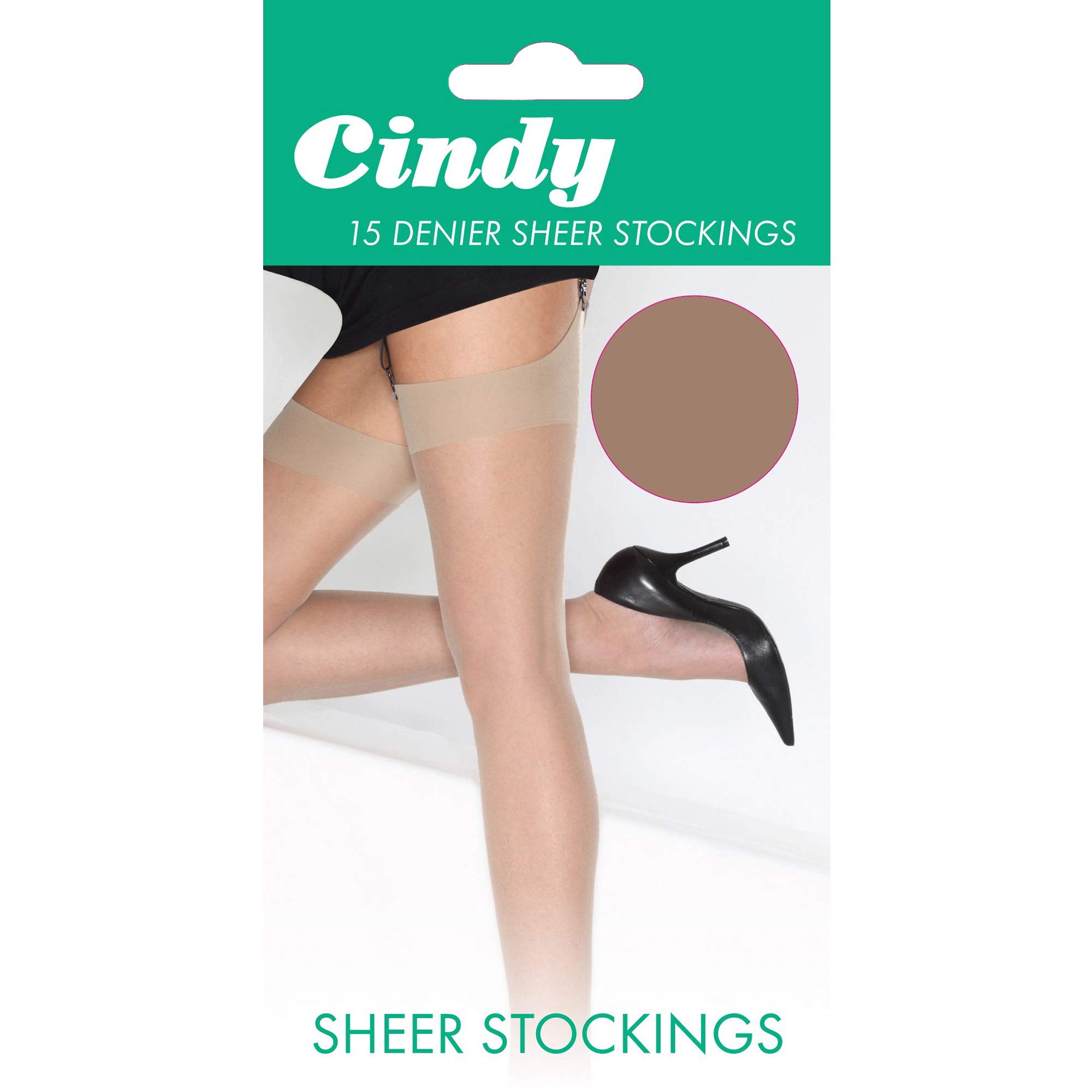 Cindy Women's 15 Denier Sheer Stockings (1 Pair) - Ultra Soft & Comfortable Nylon Tights for Office, Party & Everyday Wear