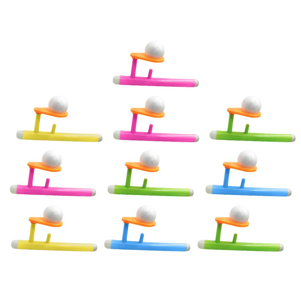 NUOBESTY 20PCS Floating Blow Pipe and Balls Set - Magic Balance Blowing Toys, Whistle Party Favors for Kids - Fun Outdoor & Indoor Games, Birthday Party Supplies (Random Colors)