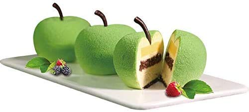 3D Apple-Shaped Silicone Baking Molds for Mousse Cake, Pastry, Truffle, Pudding, Jelly & Cheesecake - 8-Cavity Non-Stick Dessert Molds | Perfect for Home Baking, Party Treats & Holiday Desserts