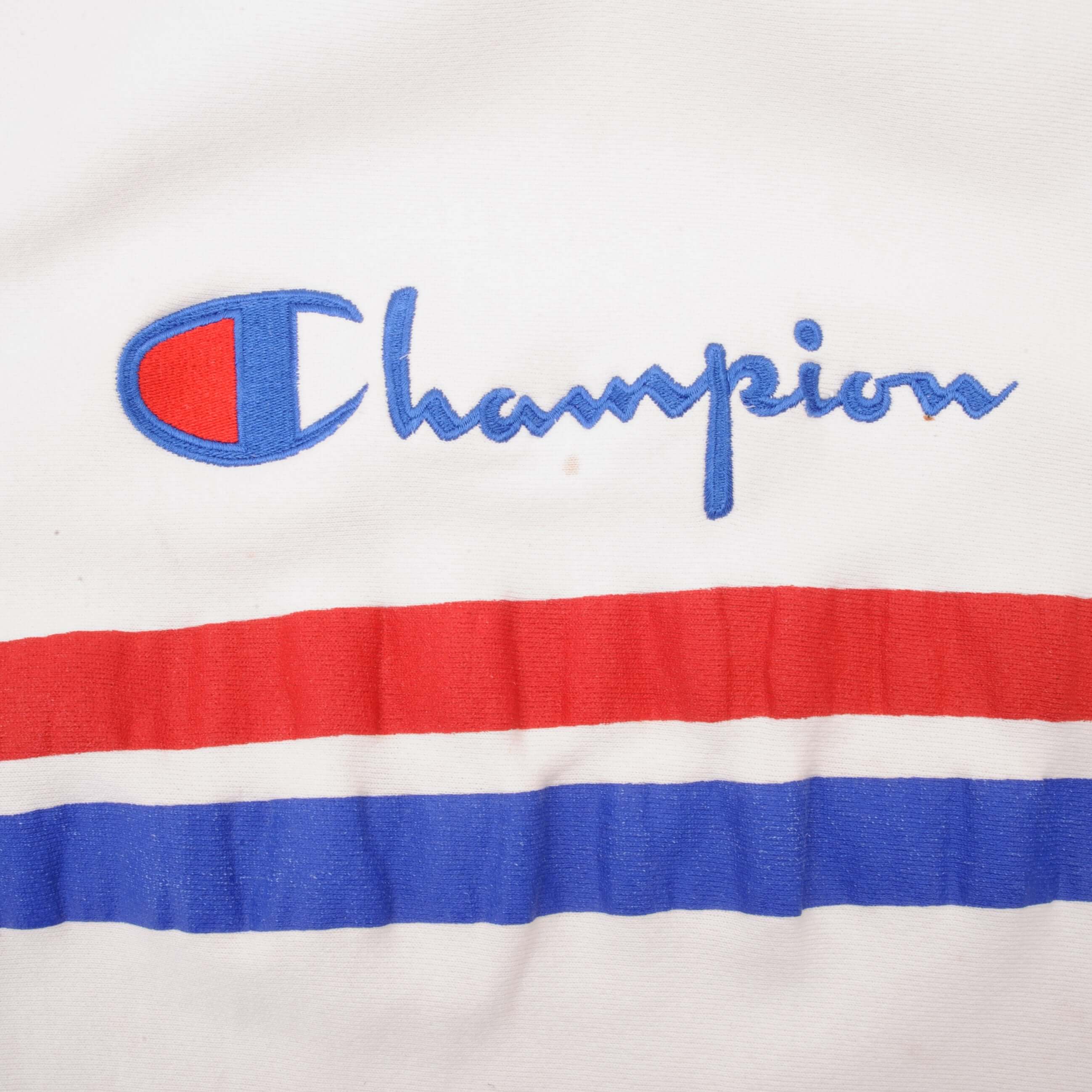 Vintage Champion Reverse Weave Spellout White Sweatshirt 1980s XL Made in USA - Retro Streetwear for Men & Women, Casual Outfit, Gym Wear, and 90s Fashion Style