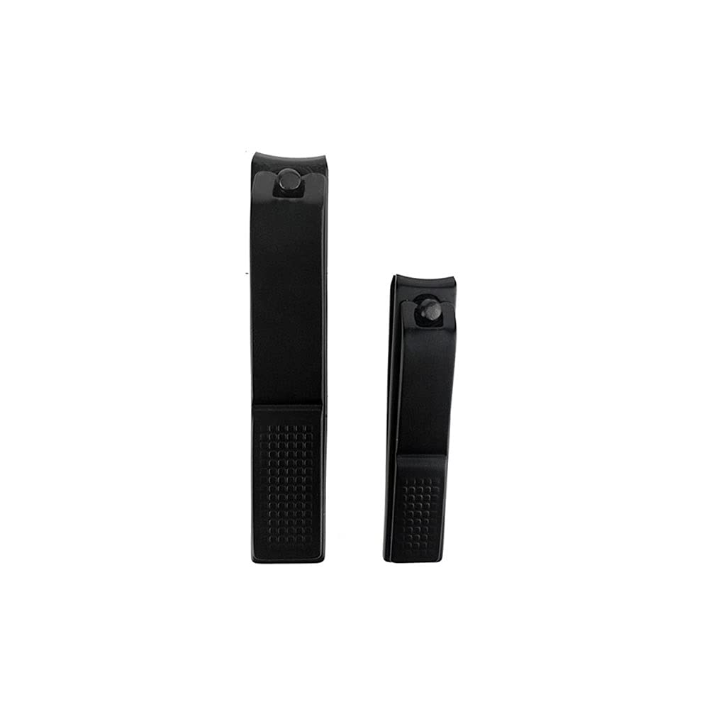QYTECzjd Professional Stainless Steel Toe Nail Clippers 2-Piece Set - Sharp Nail Cutter for Men & Women, Manicure Pedicure Tool for Home Travel Gym (Black) - Perfect for Foot Care, Grooming Kit & First Aid Essentials
