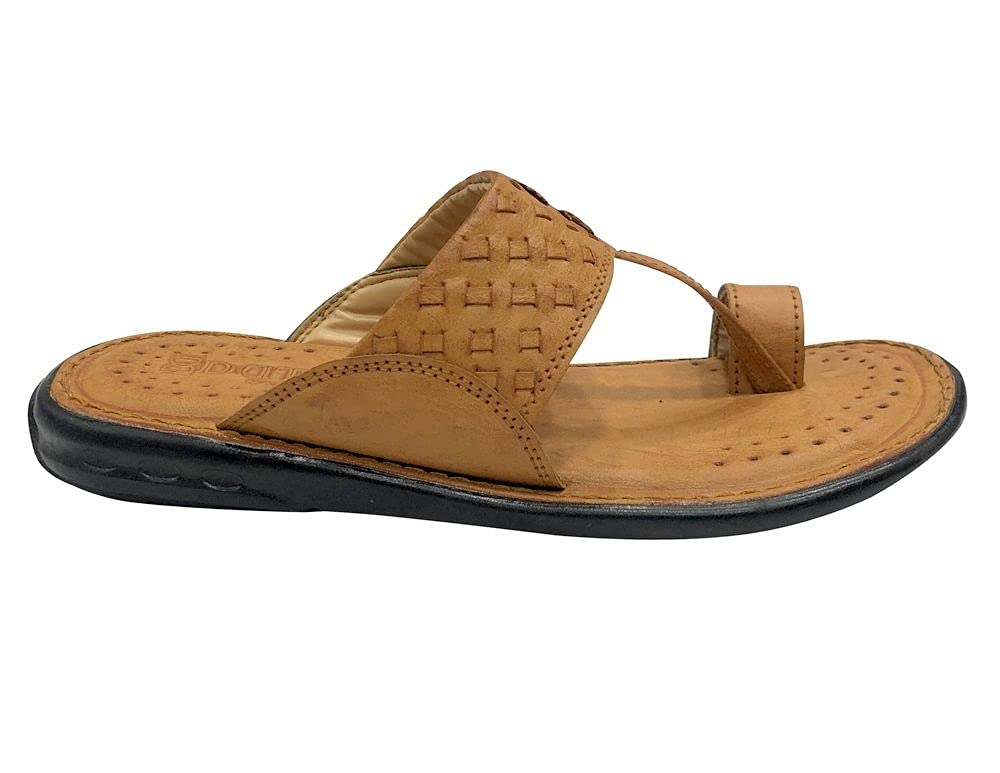 Authentic Kolhapuri Style Sandals for Men - Handmade Indian Slip-On Loafers & Comfortable Flip Flops - Perfect for Beach, Vacation and Casual Wear