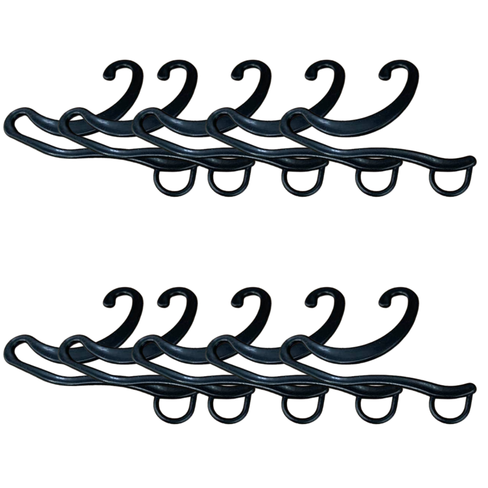 10-Pack Plastic Sock Hangers - Durable Black Sock Organizer Hooks for Retail Display & Front Hanging - Perfect for Laundry Room, Closet Organization & Retail Store Displays