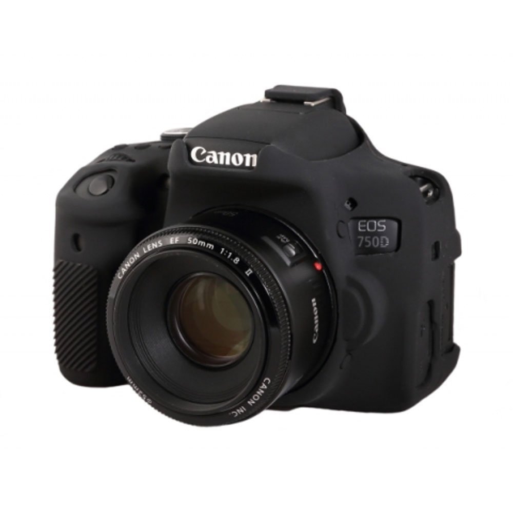 EasyCover EA-ECC750DB Protective Case for Canon EOS 750D / Rebel T6i DSLR Camera (Black) - Durable Shell with Precise Cutouts for Travel & Outdoor Photography
