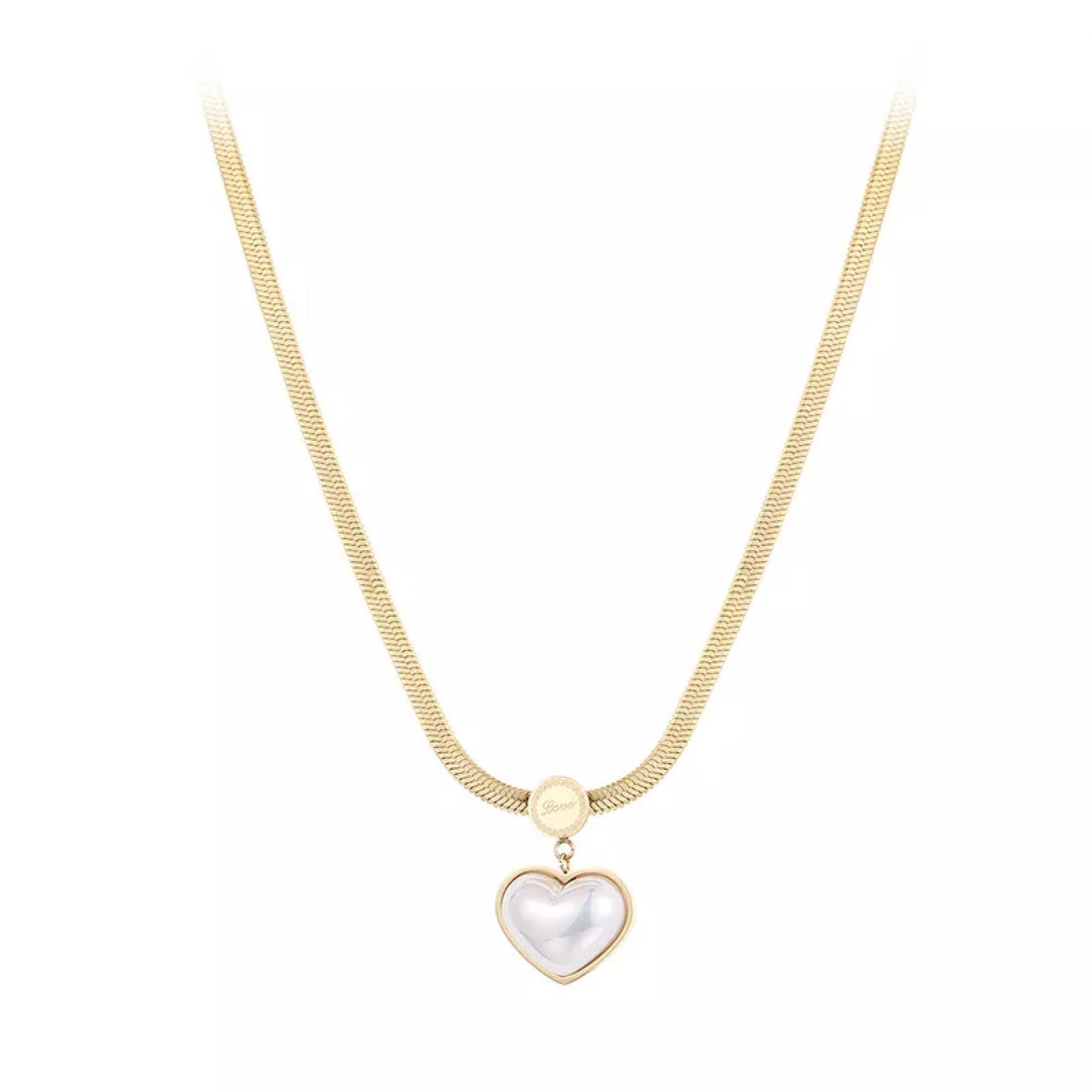 Adjustable Pearl Heart Necklace for Women - Birthday Gift for Wife & Daughter