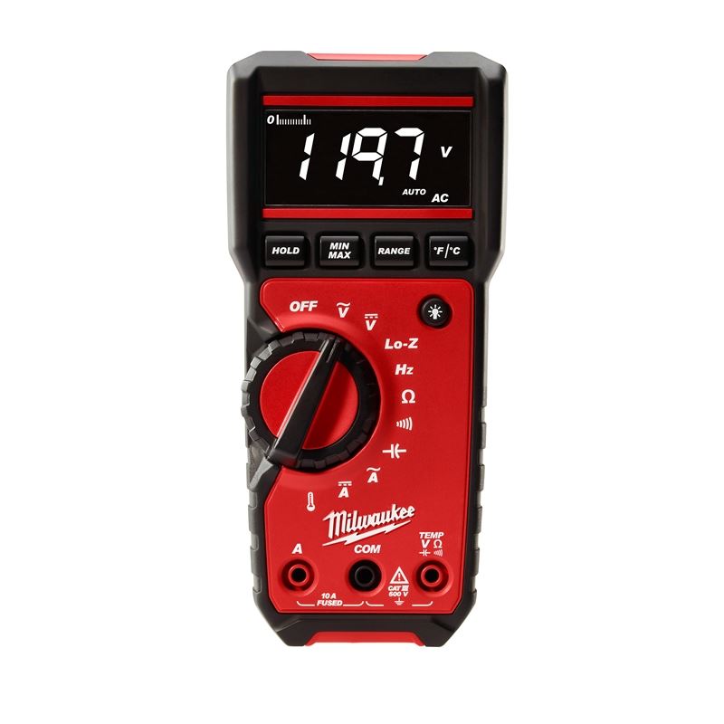 2217 20 Digital Multimeter - Auto-Ranging True RMS Multimeter with Backlit LCD, Measures Voltage, Current, Resistance - Perfect for Electricians, DIY Home Repairs, and Automotive Diagnostics