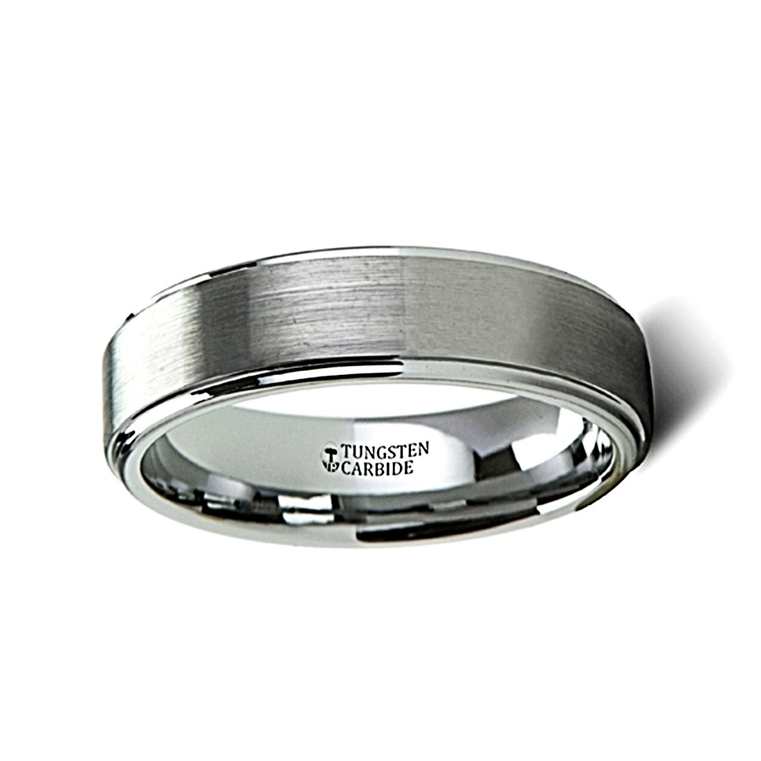 OPTIMUS 4mm Wide Tungsten Wedding Band - Brushed Finish with Polished Edge, Durable & Scratch-Resistant Ring for Men, Perfect for Engagement, Anniversary, and Everyday Wear