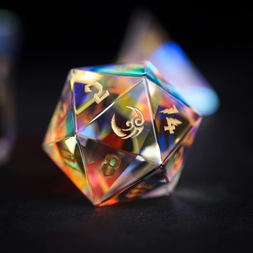 Premium D&D Dice Set - Dungeons and Dragons Polyhedral Dice for Tabletop RPG, TRPG, DND Games | 7-Piece Crystal Role Playing Dice with Elegant Design | Perfect for DND Campaigns, Pathfinder, and Fantasy Board Games