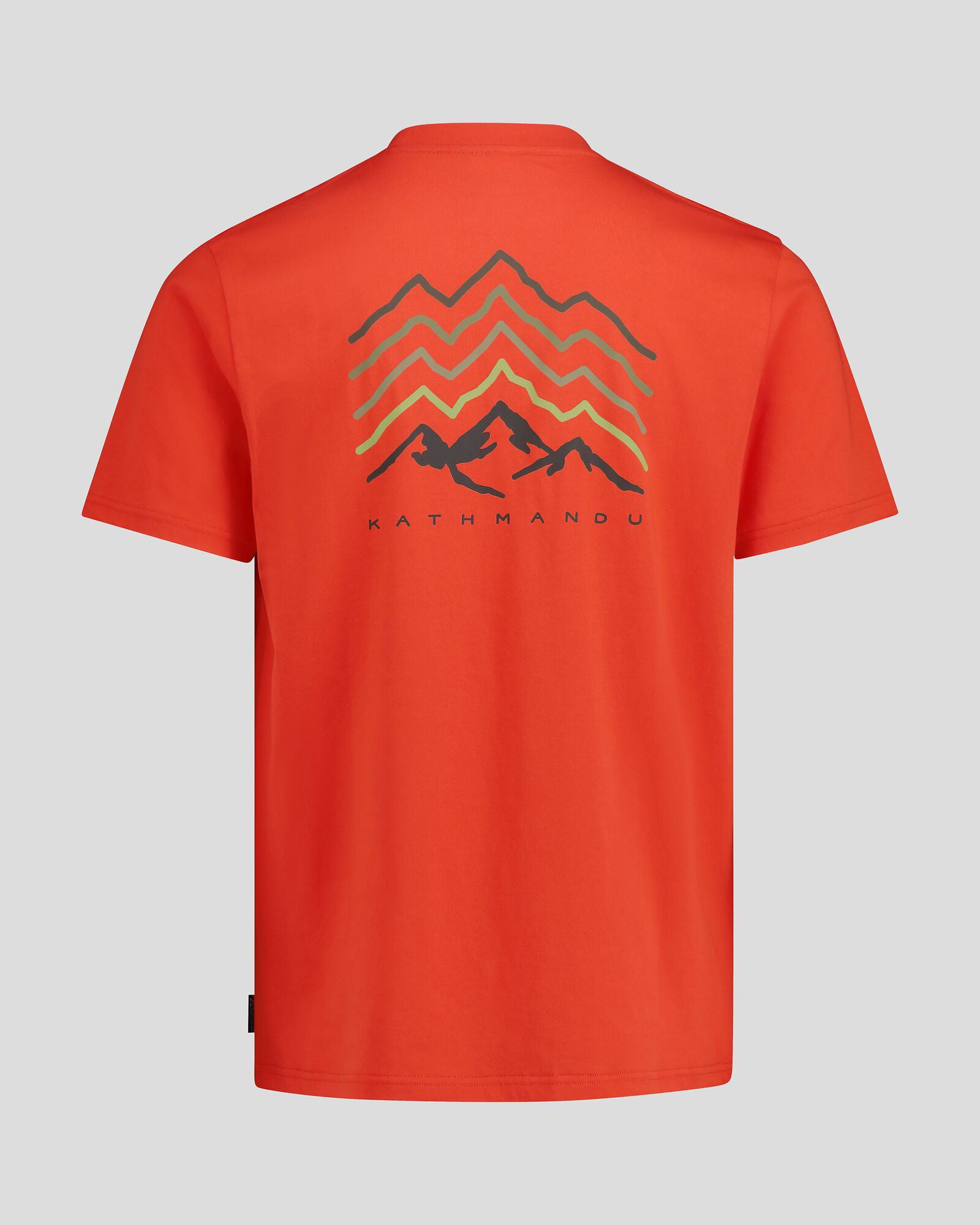 Men's Mountain Rays Organic Cotton T-Shirt - Hut Orange | Eco-Friendly Casual Wear for Hiking & Outdoor Adventures