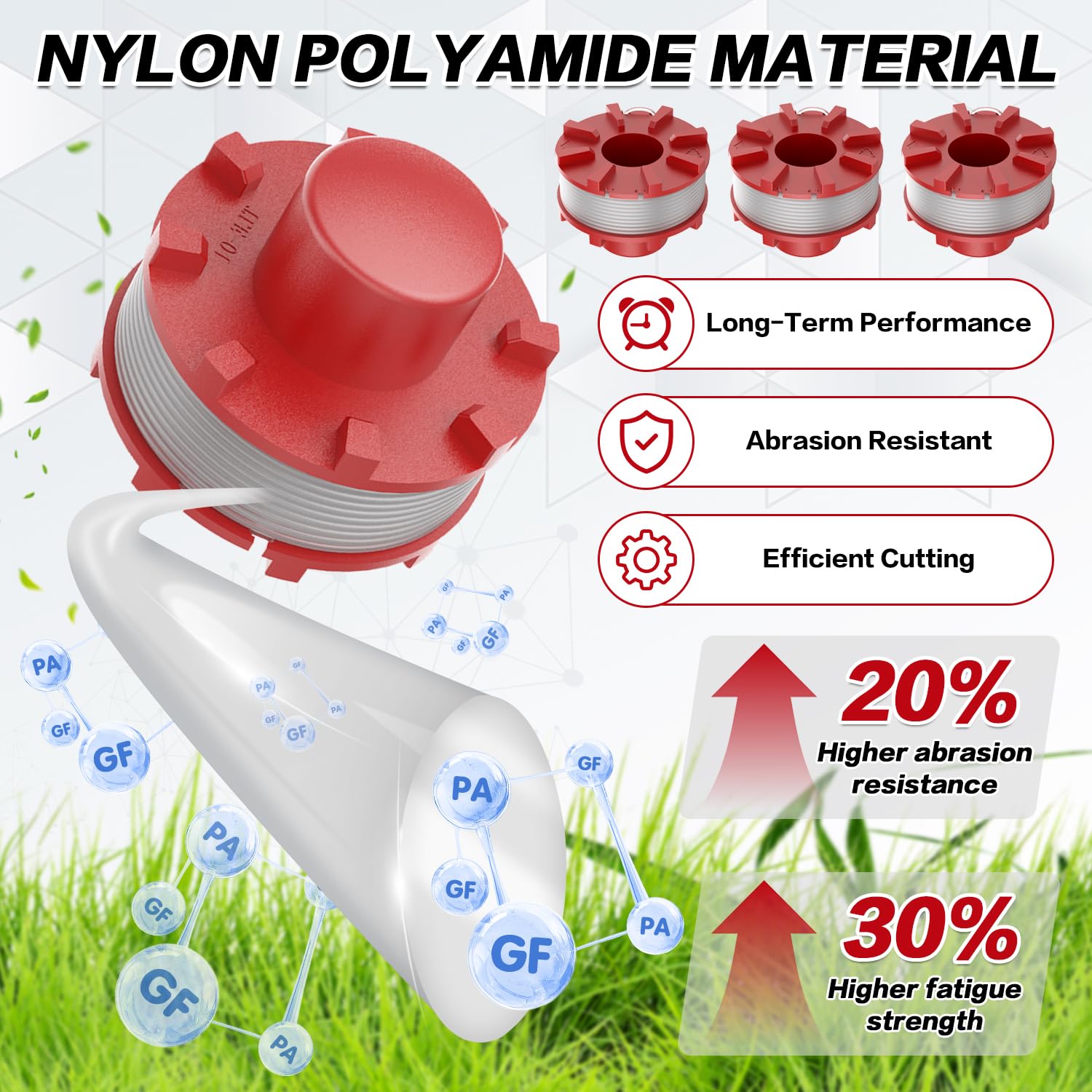 3Pcs Replacement Trimmer Line Spool for Einhell Cordless Grass Trimmer GE-CT 36/30 LI E Solo, AGILLO 36/255 BL, AGILLO 18/200 - 2mm Diameter Nylon Line (8m Length) - Perfect for Lawn Care & Garden Maintenance