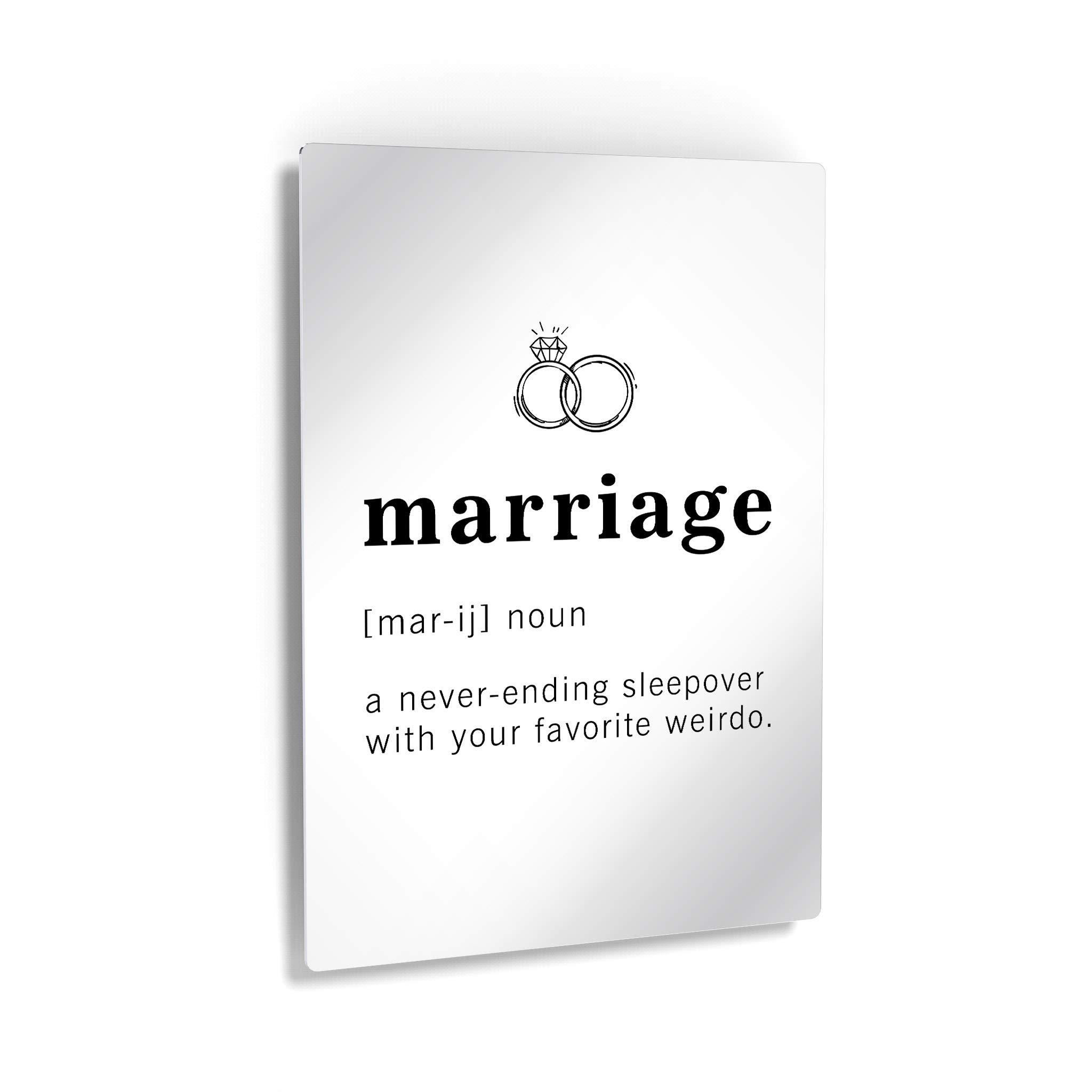Funny Noun Dictionary Definition of Marriage Metal Print - Inspirational Quote Sign for Office, Living Room, Bedroom & Bathroom - Ready to Hang Wall Art Home Decor (36x24, Made in USA) - Perfect for Gifts, Housewarming & Wedding Anniversaries