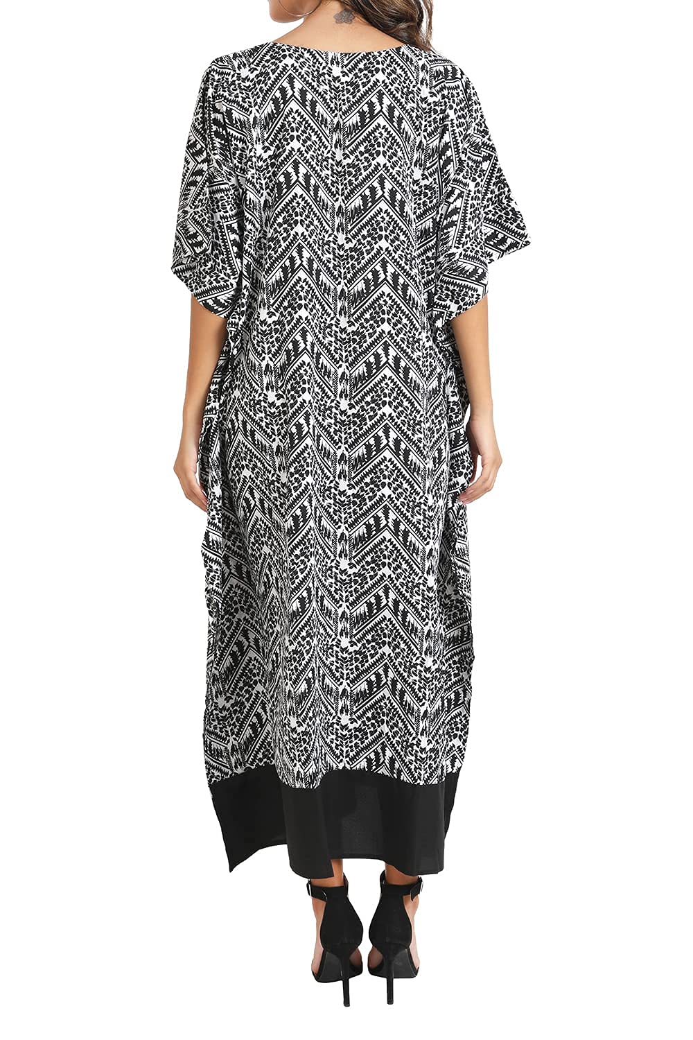 Miss Lavish London Women's Kaftan Tunic Kimono Maxi Dress - Flowy Summer Beach Cover Up Dress for Women Plus Size 1X-5X | Perfect for Vacations, Pool Parties & Boho Outfits