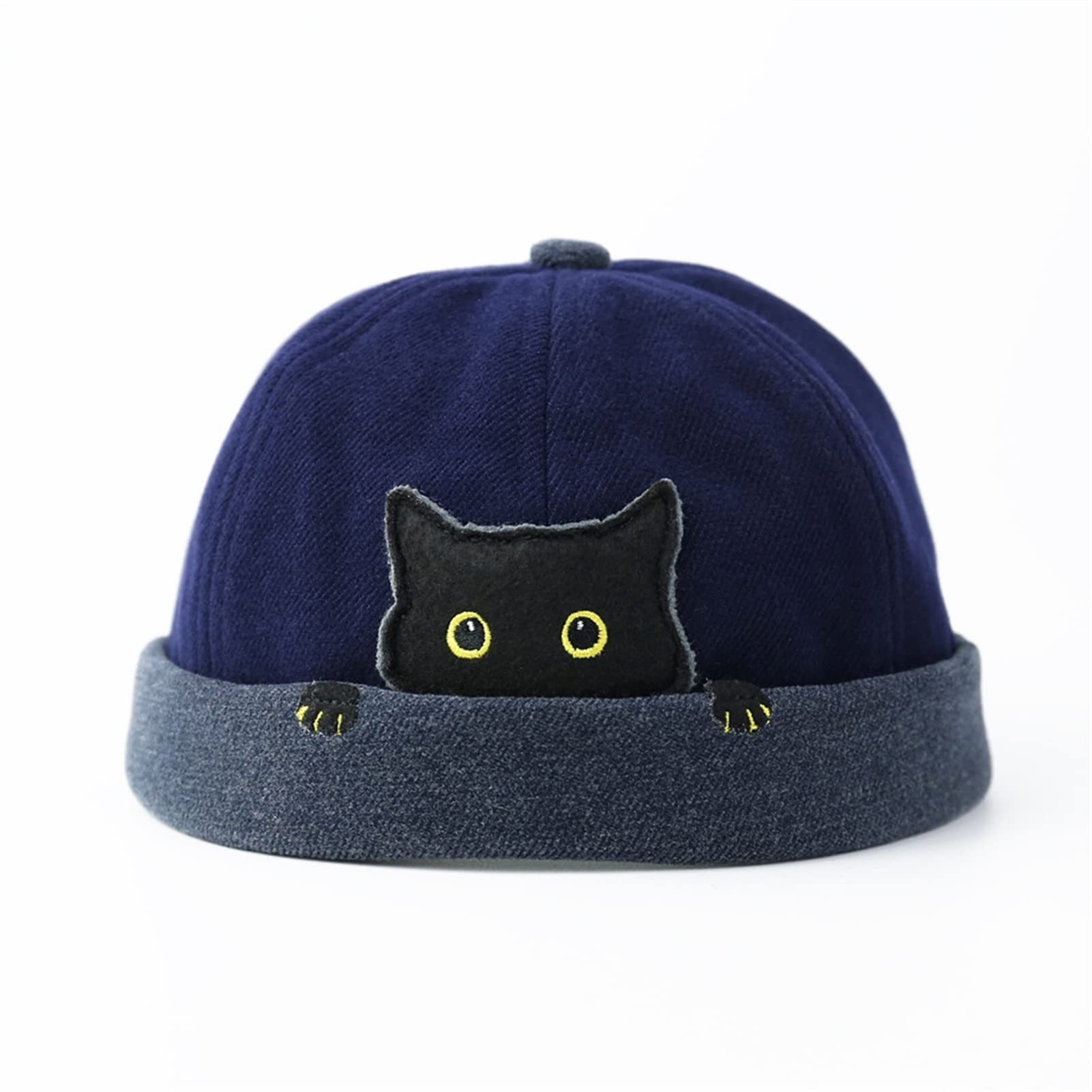 Unisex Cute Kitty Cat Pattern Brimless Melon Cap - Soft Skull Beanie Hat for Men & Women | Perfect for Winter, Outdoor Activities & Casual Wear