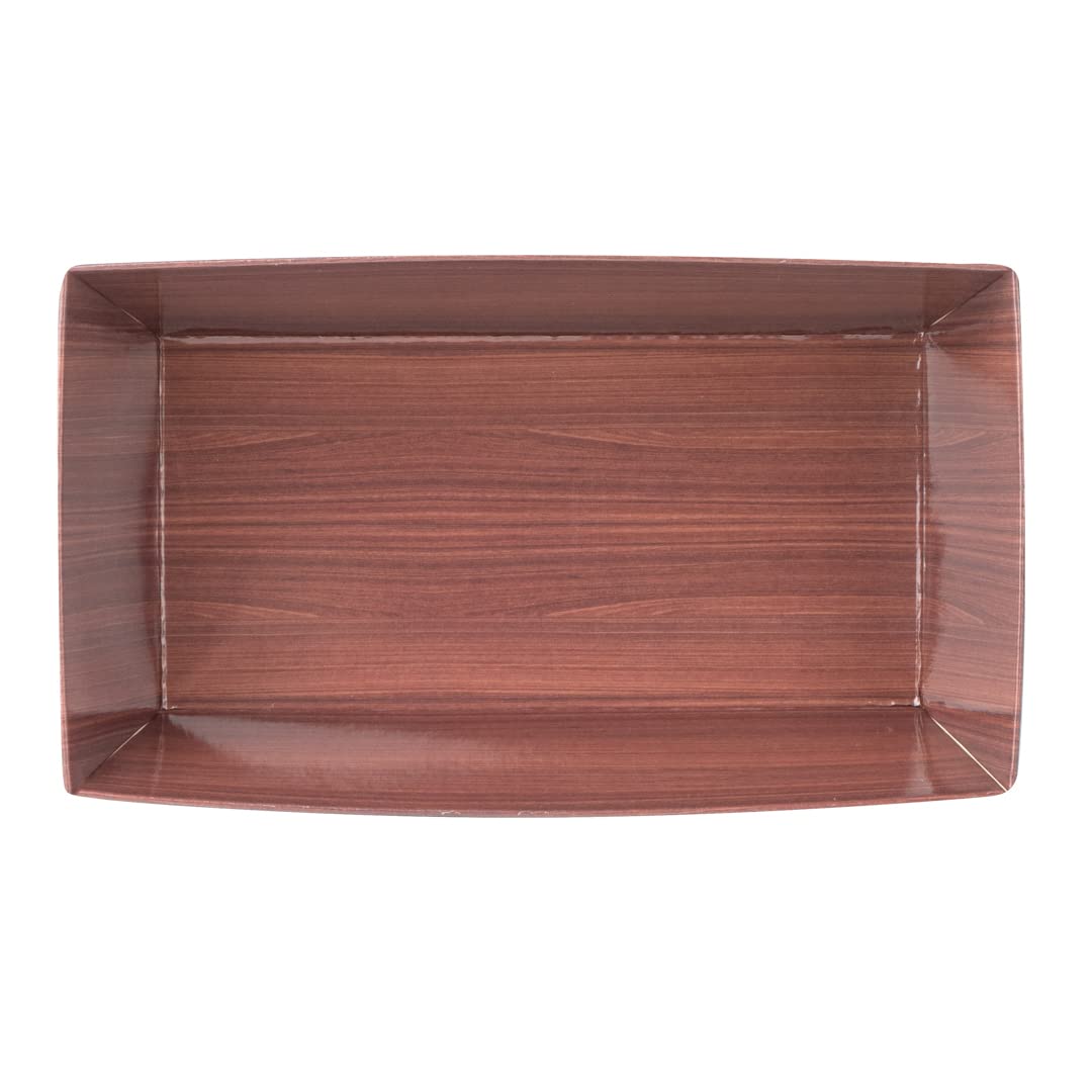 Restaurantware Matsuri Vision 4.7 x 2.5 x 1.4 Inch Disposable Sushi Trays - 100 Pack Greaseproof Wood Grain Paper Sushi Boxes for Appetizers, Desserts & Takeout - Lids Sold Separately | Perfect for Restaurants, Catering & Home Sushi Parties