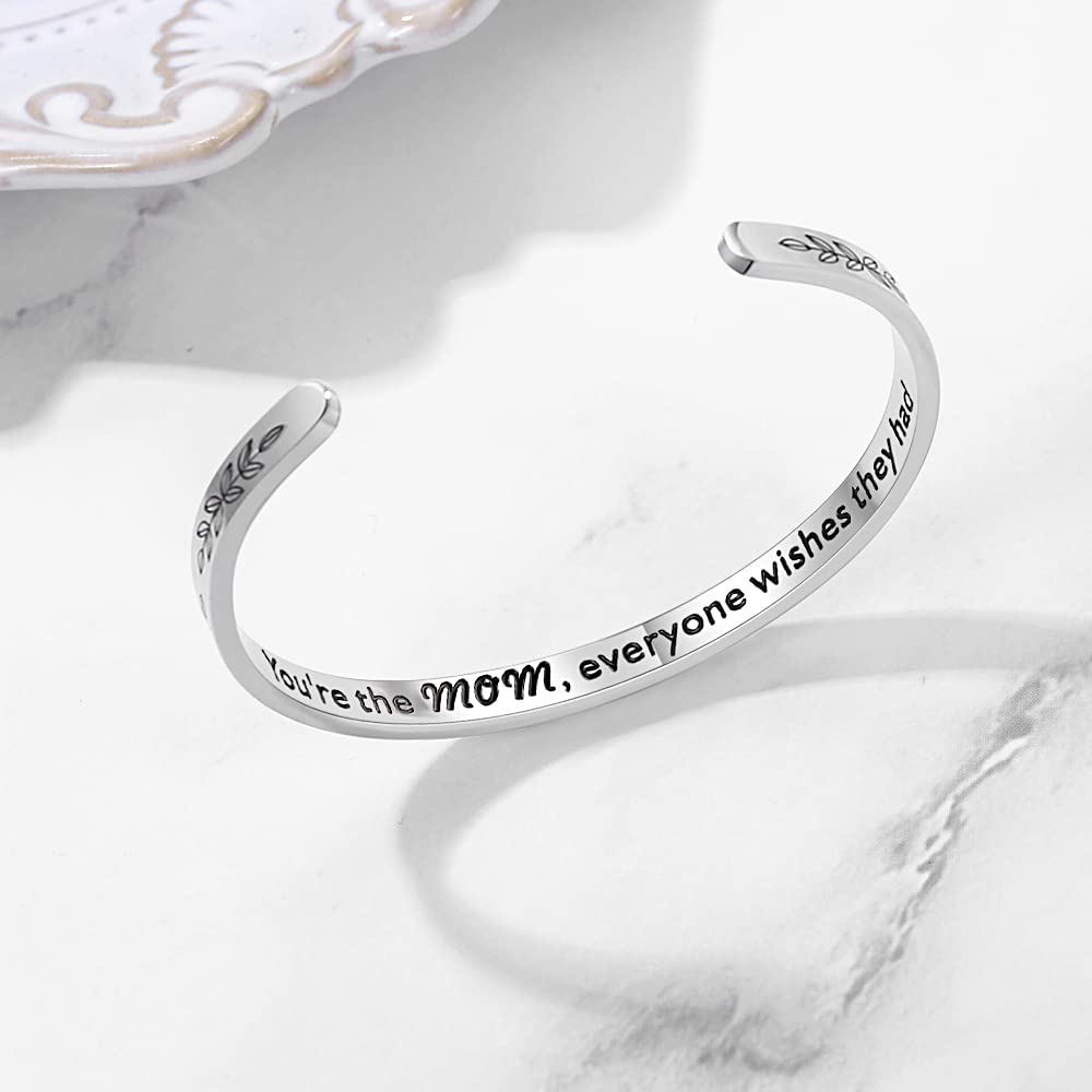 TONY & SANDY Personalized Cuff Bracelets for Women & Girls - Best Friend Sister Mom Daughter Gift - Engravable Birthday Mother's Day Christmas Jewelry - Perfect for Everyday Wear, Special Occasions & Gifting