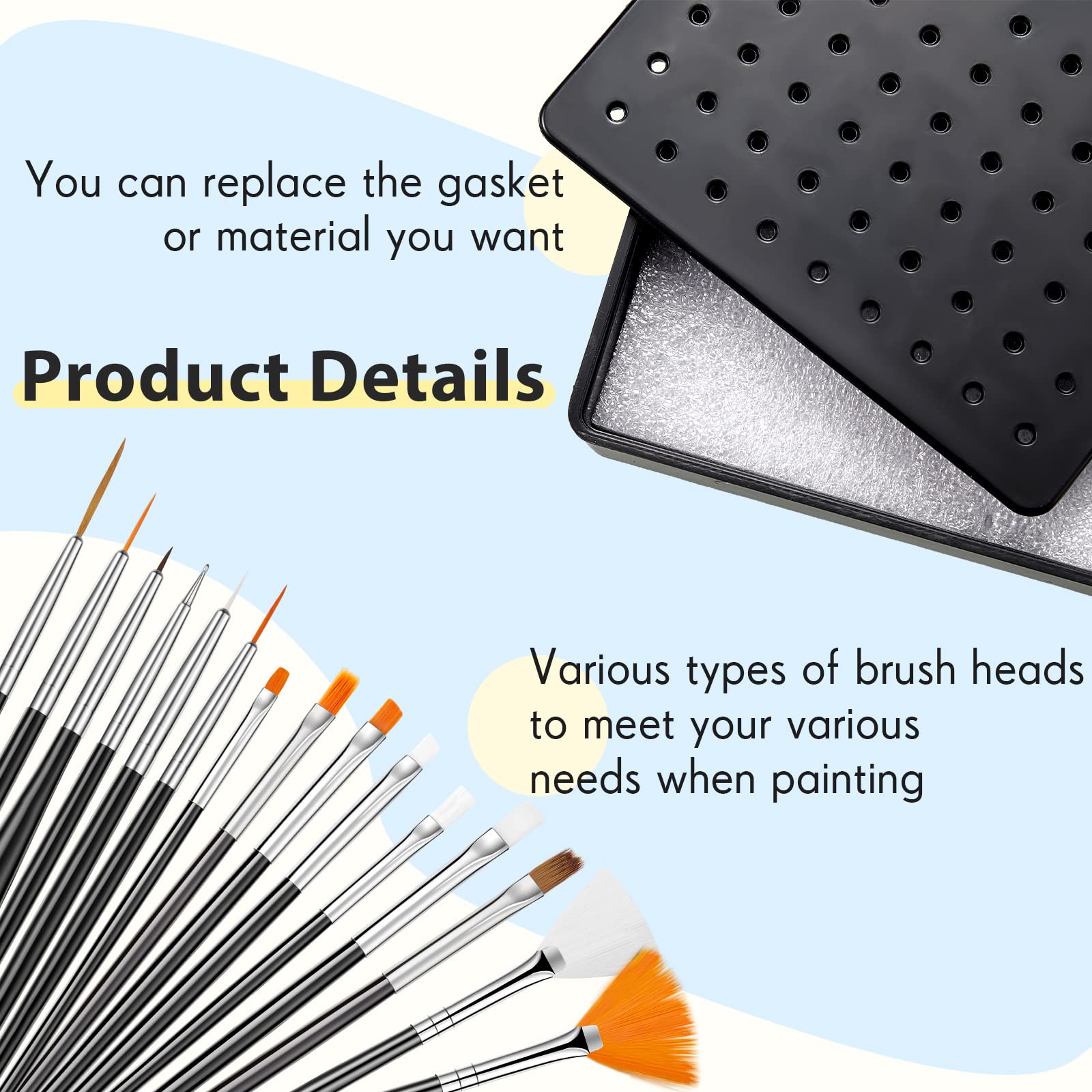 Professional Painting Stand Base Holder with 24 Alligator Clip Sticks & 15 Airbrush Cleaning Brushes - Perfect for DIY Card Making, Photo Display, Hobby Modeling & Spray Painting Projects