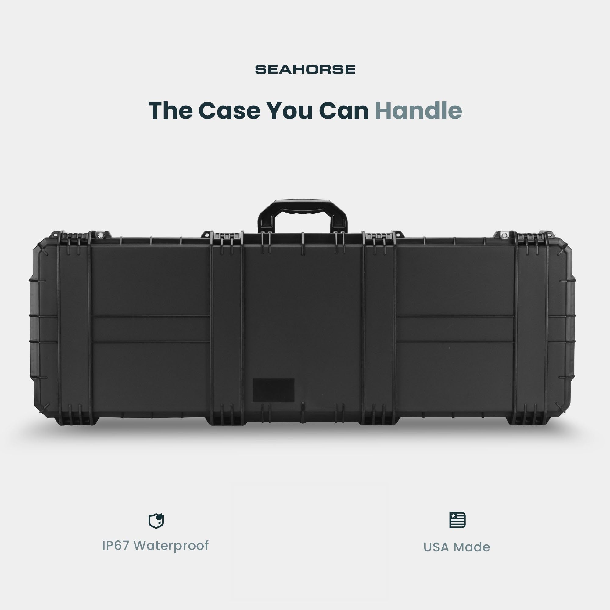 Heavy Duty Seahorse Hard Protective Rifle Case - TSA Approved, Mil-Spec, IP67 Waterproof, Made in USA for Rifles, Shotguns, Telescopes, Guitars | Perfect for Travel, Hunting, Outdoor Adventures & Secure Storage