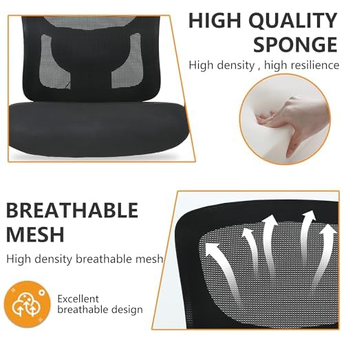 Heavy Duty Big and Tall 500lbs Capacity Ergonomic Mesh Office Chair - Executive Desk Chair with Lumbar Support, Rolling Swivel Computer Chair for Men & Women (Black) - Perfect for Home Office, Gaming, and Long Work Sessions