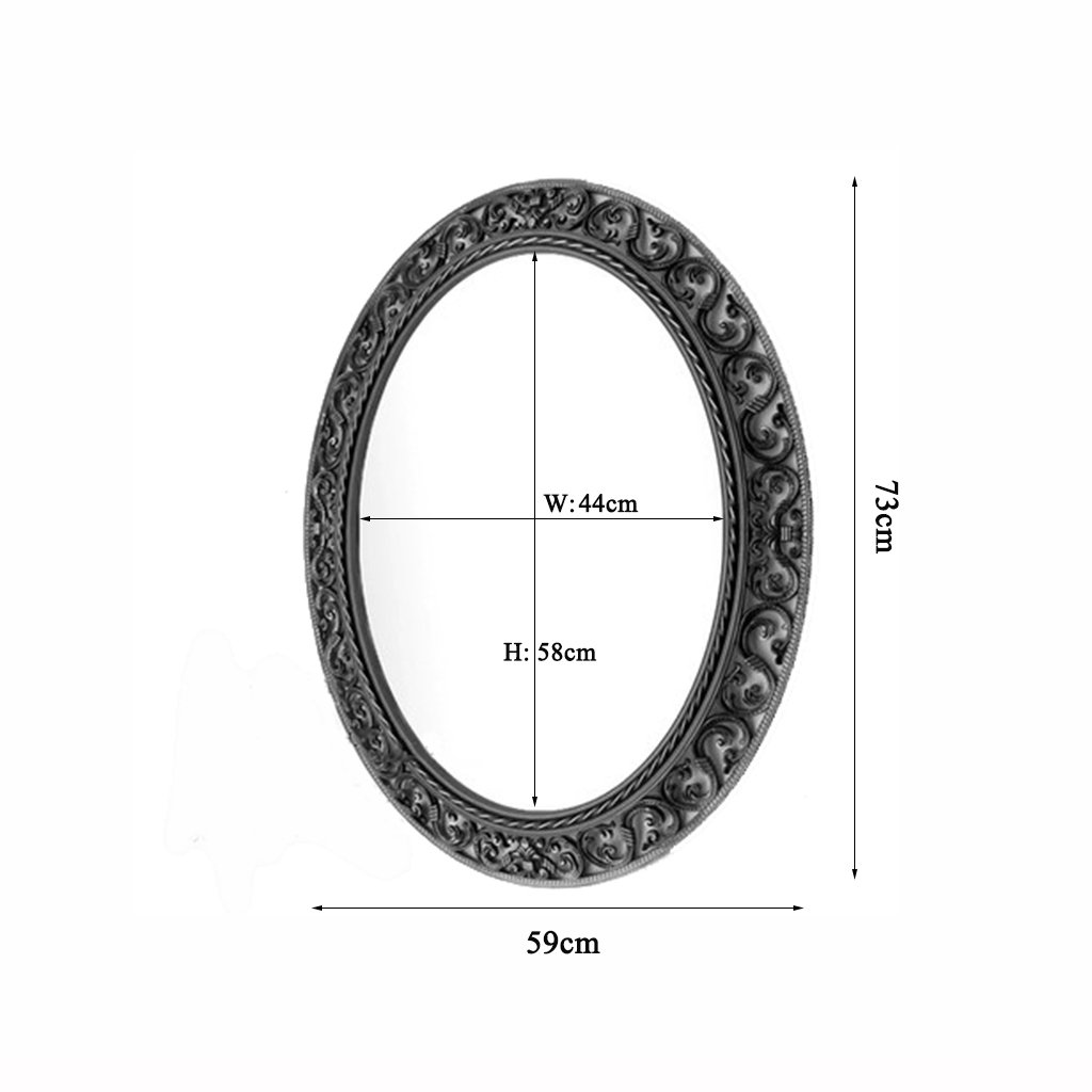 European Style Oval Vanity Mirror with Hollow Pattern - Waterproof & Moistureproof Bathroom Wall Mirror 23.2