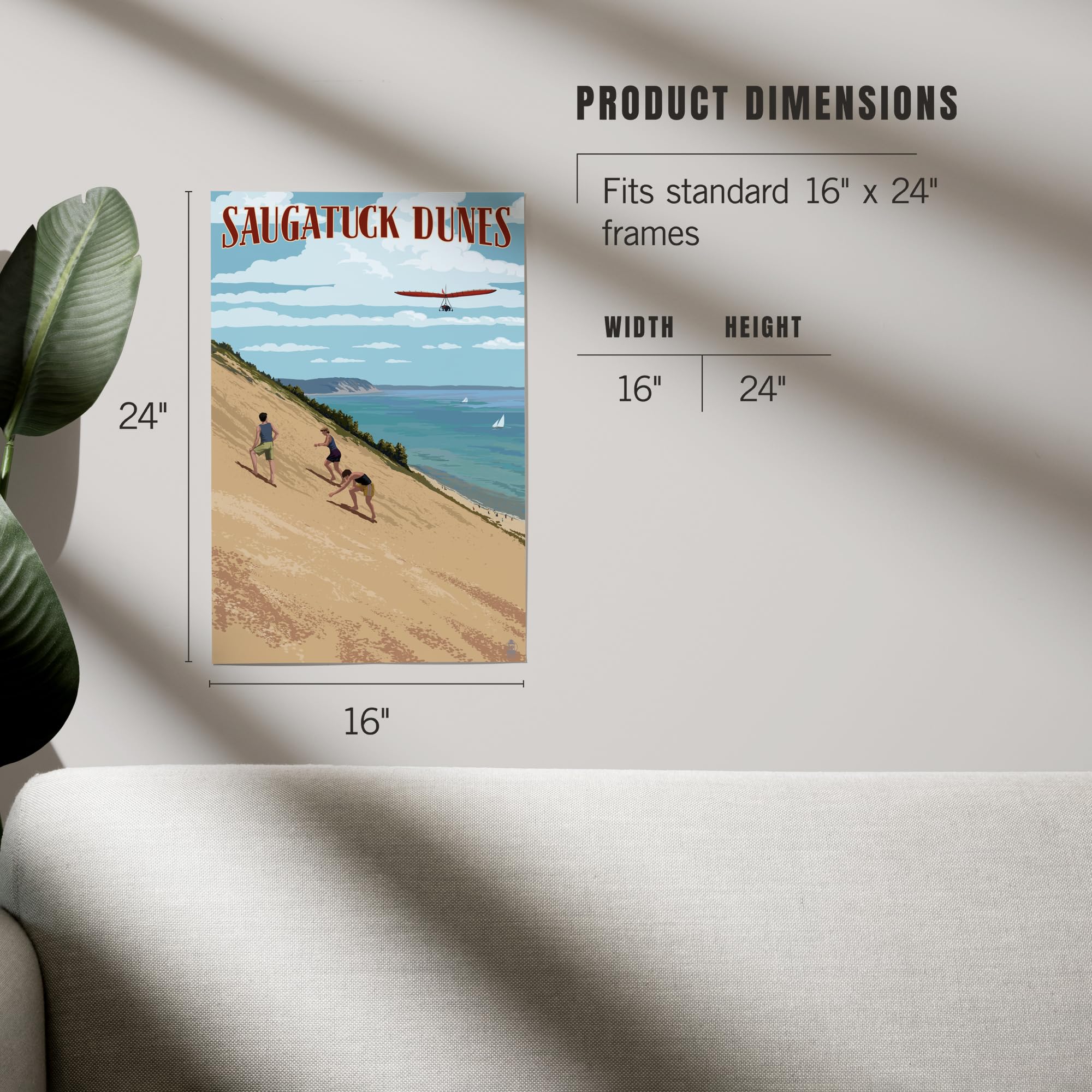 Lantern Press 16x24 Inch Giclee Art Print - Michigan Saugatuck Dunes Landscape Wall Decor | Perfect for Living Room, Bedroom & Office Wall Art