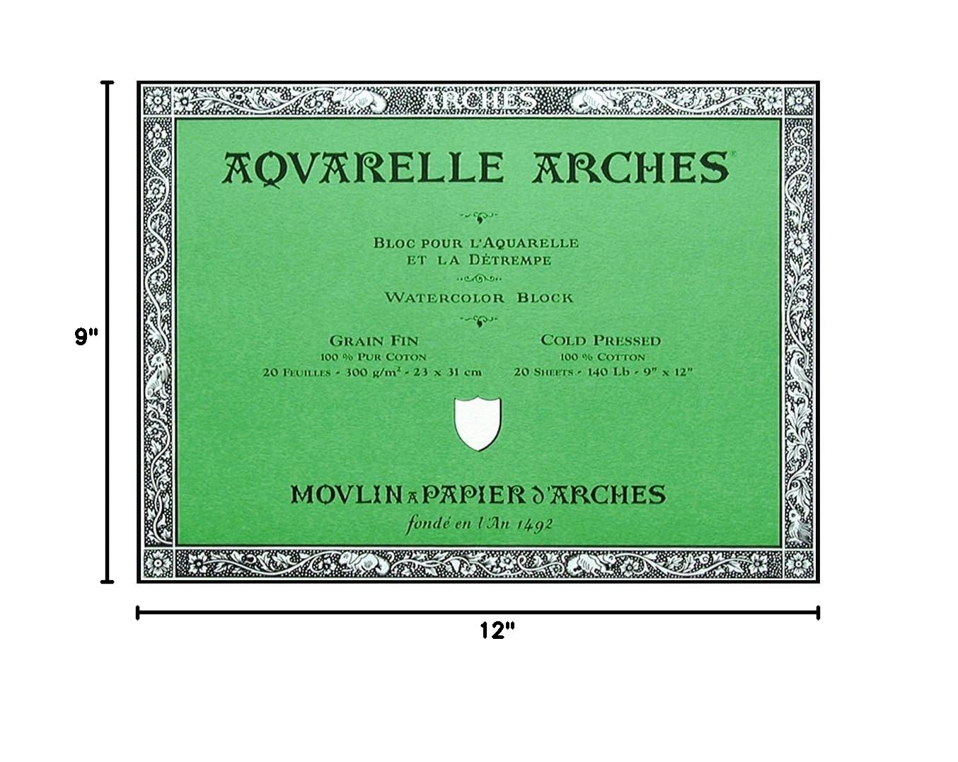 Premium Arches Watercolor Paper Block - Cold Press 9
