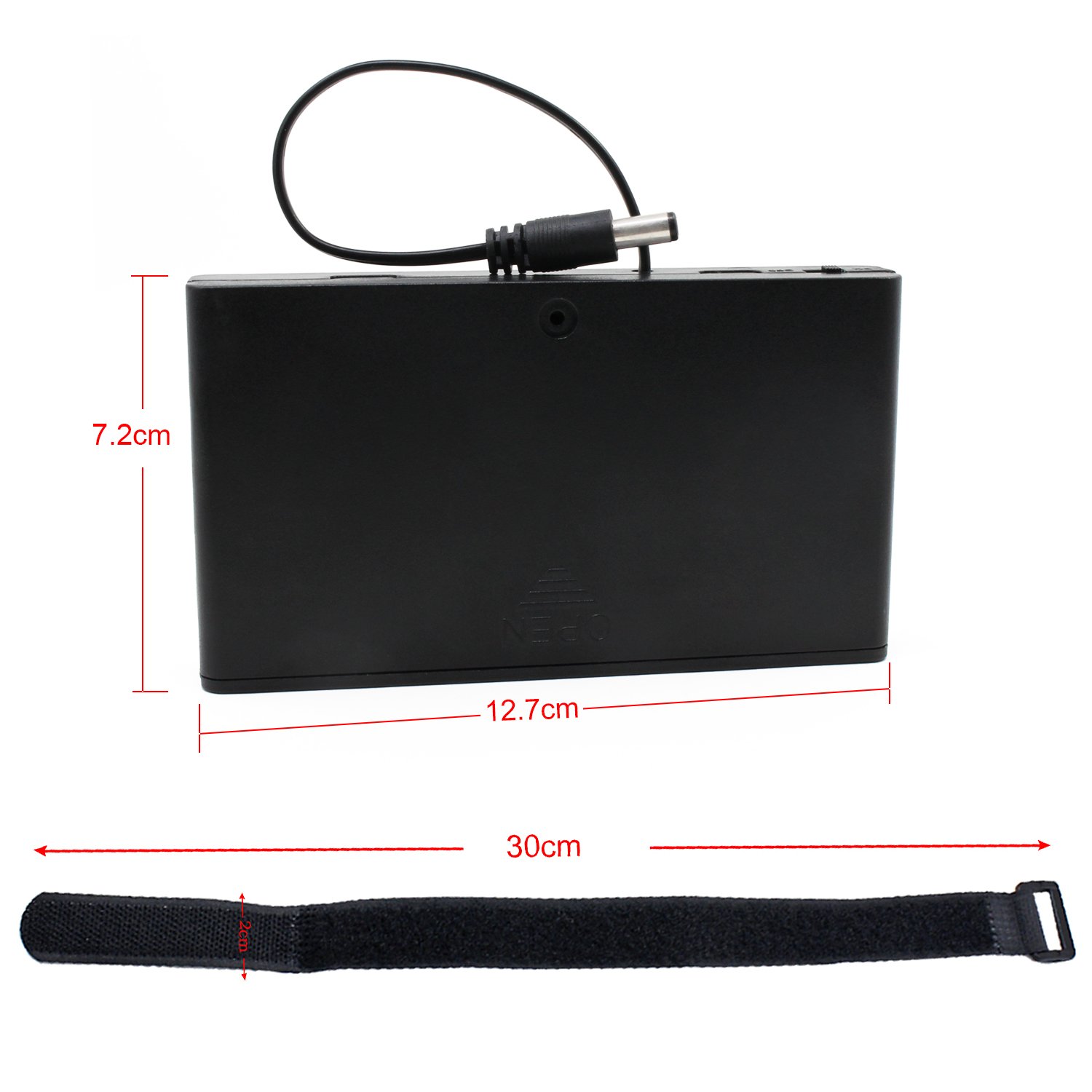 2 Pack 8 AA Battery Holder - 12V Plastic Storage Case with DC Plug for DIY Electronics, Toys & Emergency Power Supply