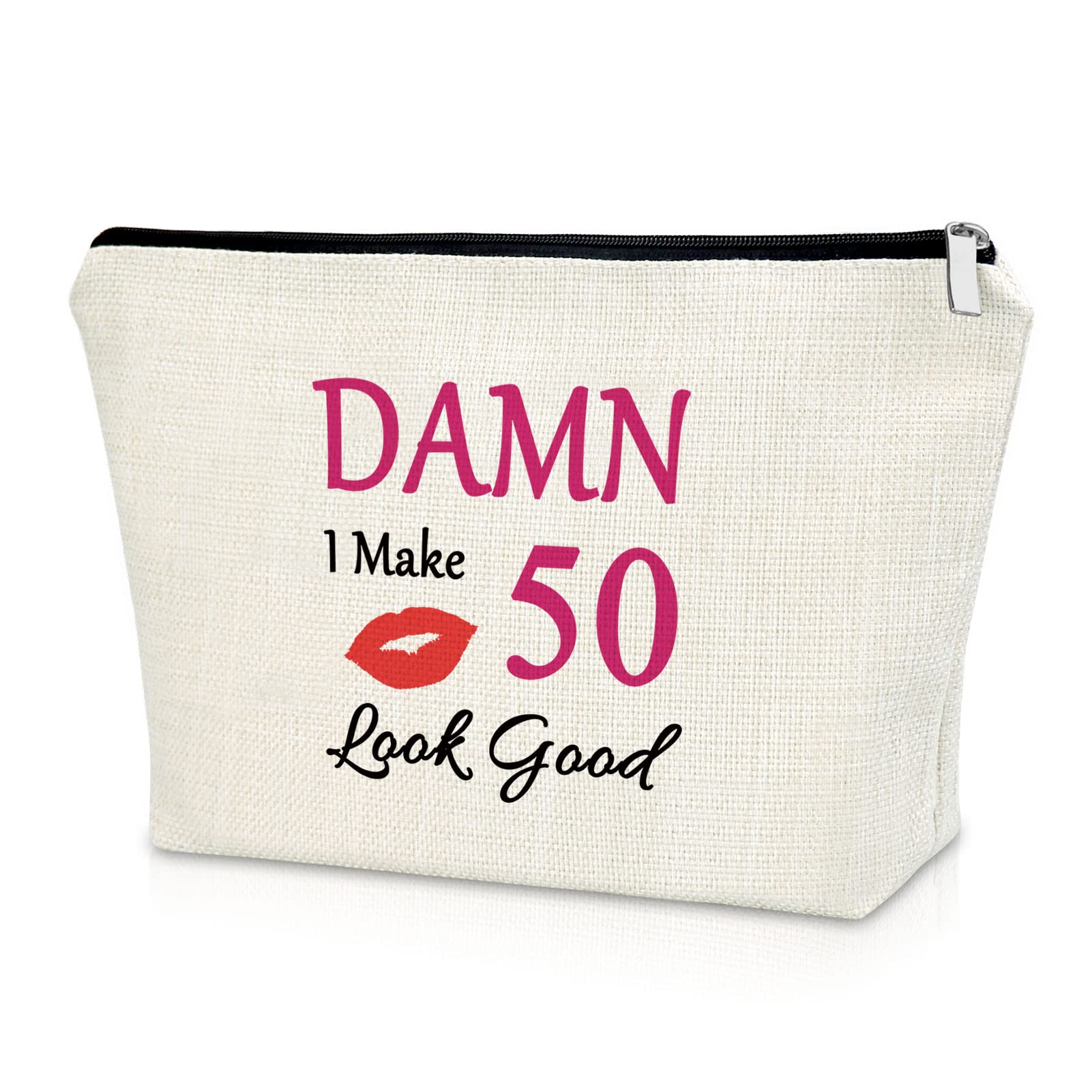 50th Birthday Gifts for Women - Elegant Makeup Cosmetic Bag for Mom, Wife, Grandma & Aunt | 1974 Vintage Themed Gift | Perfect for Mother's Day, Anniversary & Special Occasions