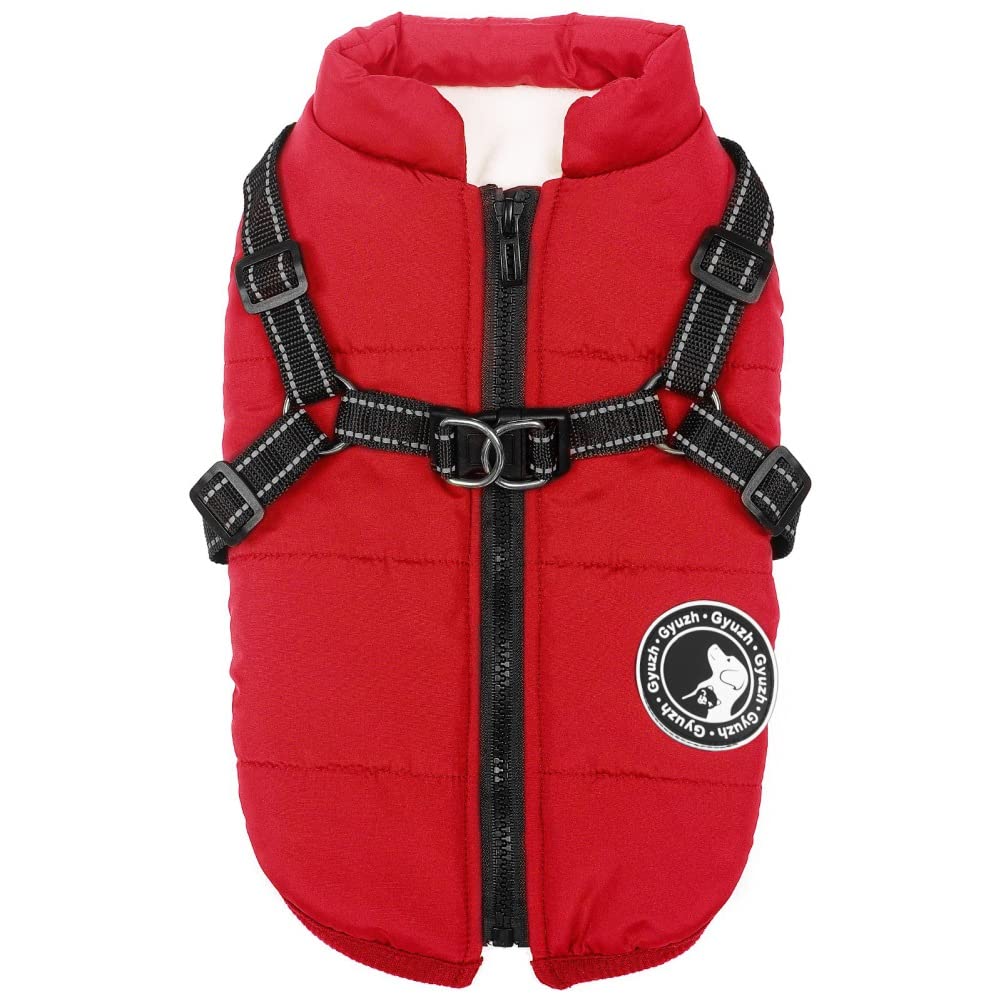 Waterproof Fleece Dog Coat with Reflective Harness - Winter Dog Jacket for Small Medium Large Dogs | Warm Puppy Clothes with Zipper for Outdoor Walking, Hiking & Cold Weather Protection