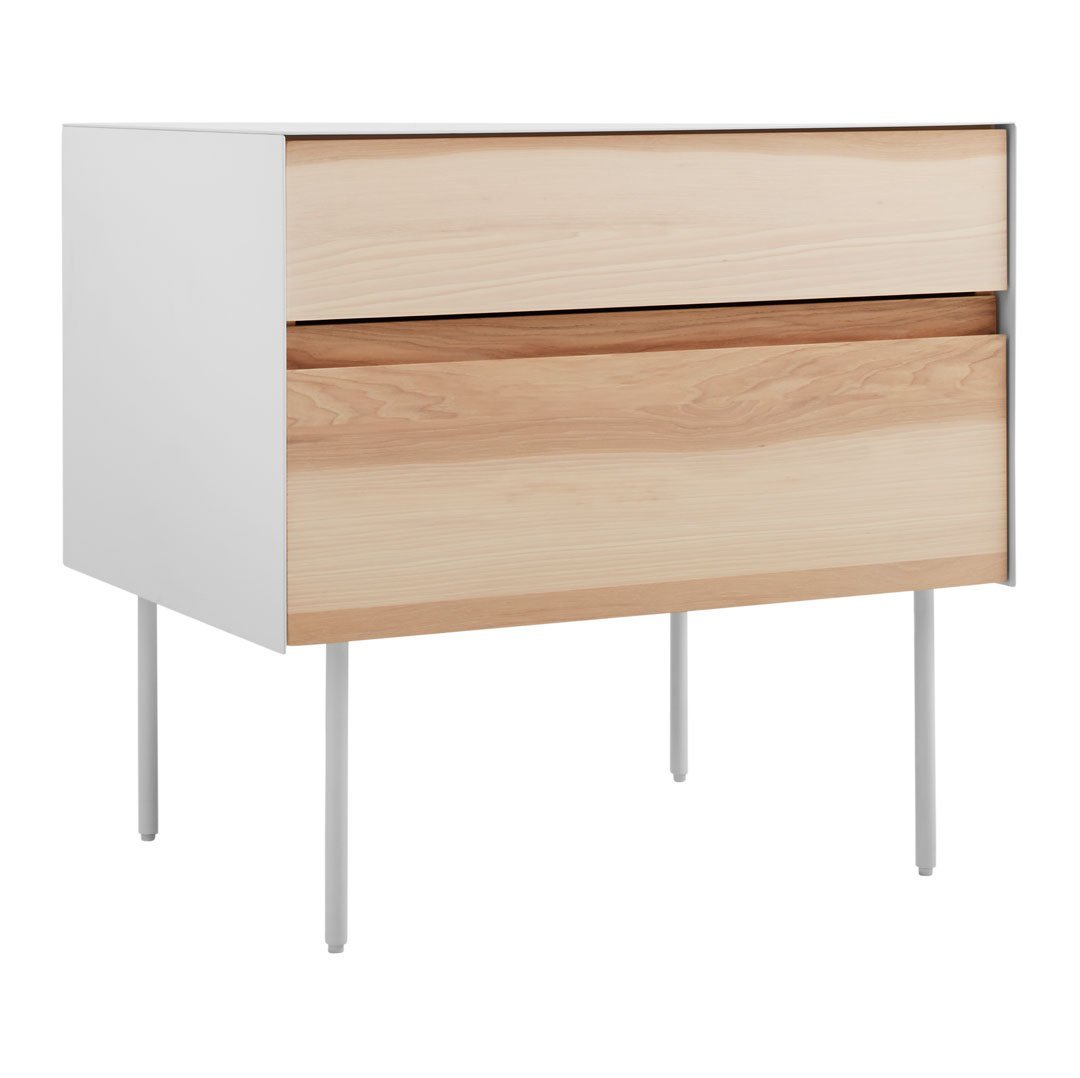 Modern Blu Dot Clad Nightstand - Stylish Bedside Table with Storage for Bedroom, Living Room & Guest Room - Perfect for Small Spaces & Apartment Decor