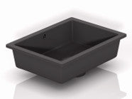 Premium Undermount Solid Surface Sink - Glossy Dark Gray Bathroom & Kitchen Sink for Modern Homes