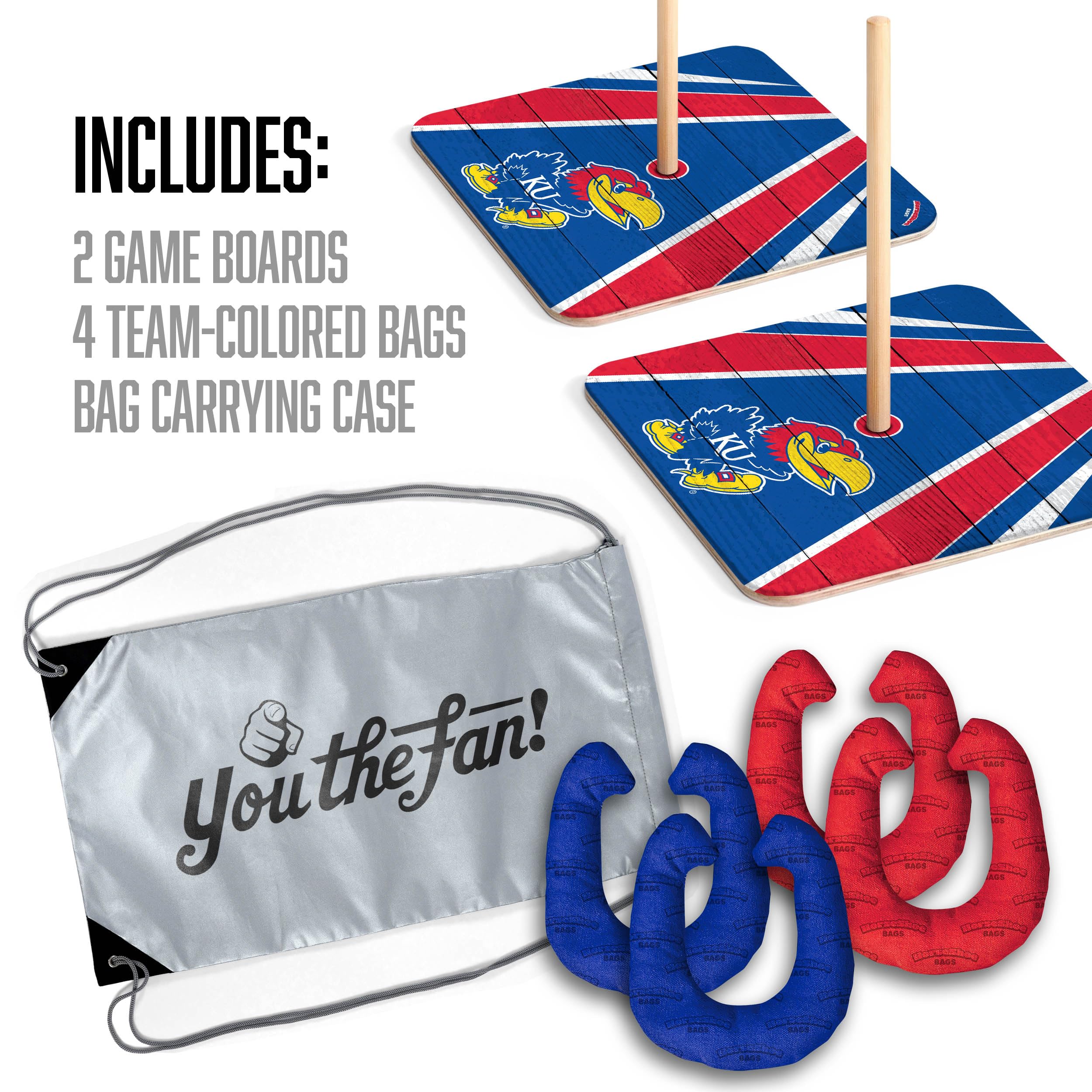 YouTheFan NCAA Kansas Jayhawks Horseshoe Bags - Durable Team Spirit Tote for College Football & Basketball Fans - Perfect for Game Day, Tailgating & School Spirit Events