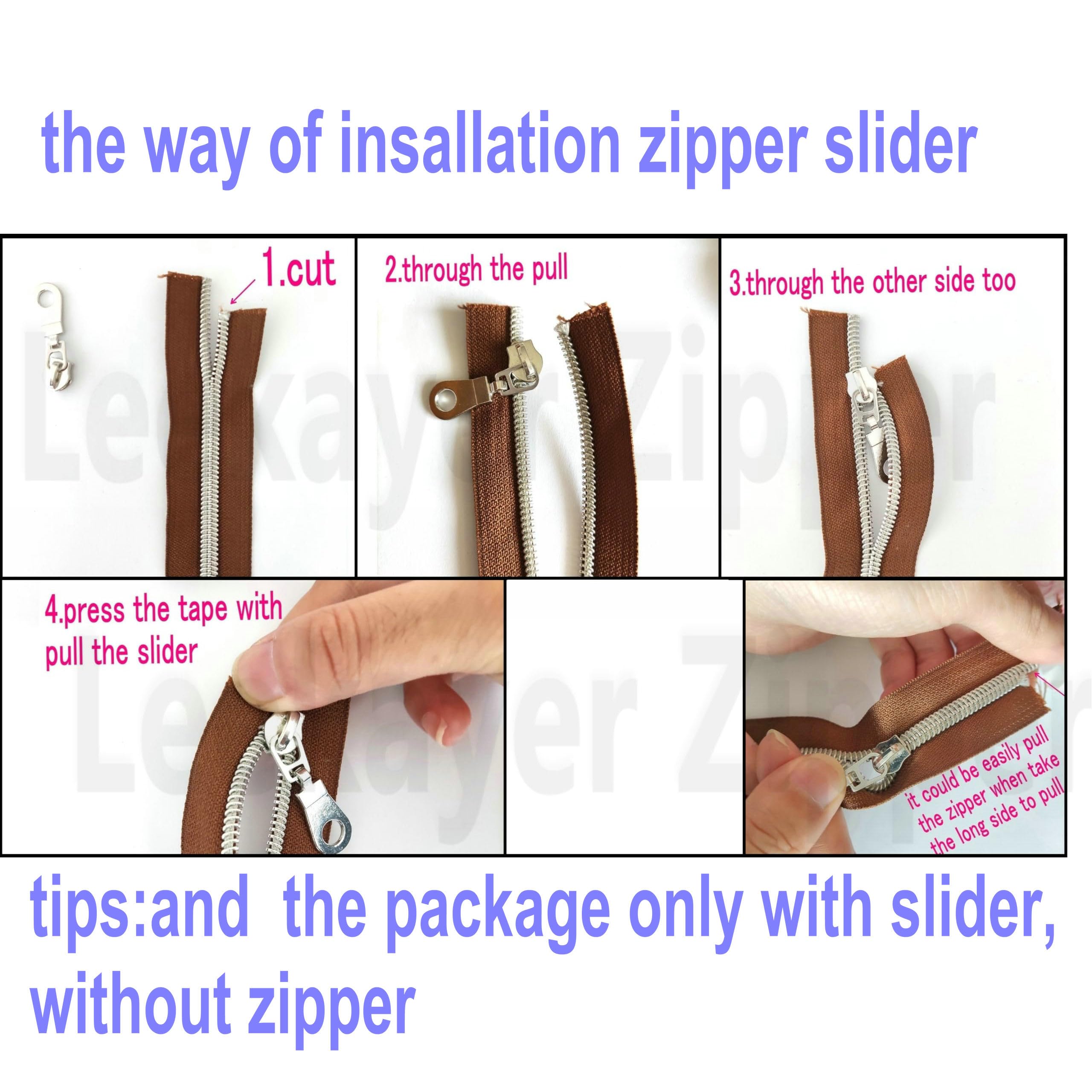 50PCS #5 Gold Metal Zipper Pulls - Brass Sliders for Nylon Coil Zippers, Jackets, Luggage, Purses & Bags (Bulk Pack) - Durable Replacement Parts for DIY Repair & Fashion Accessories