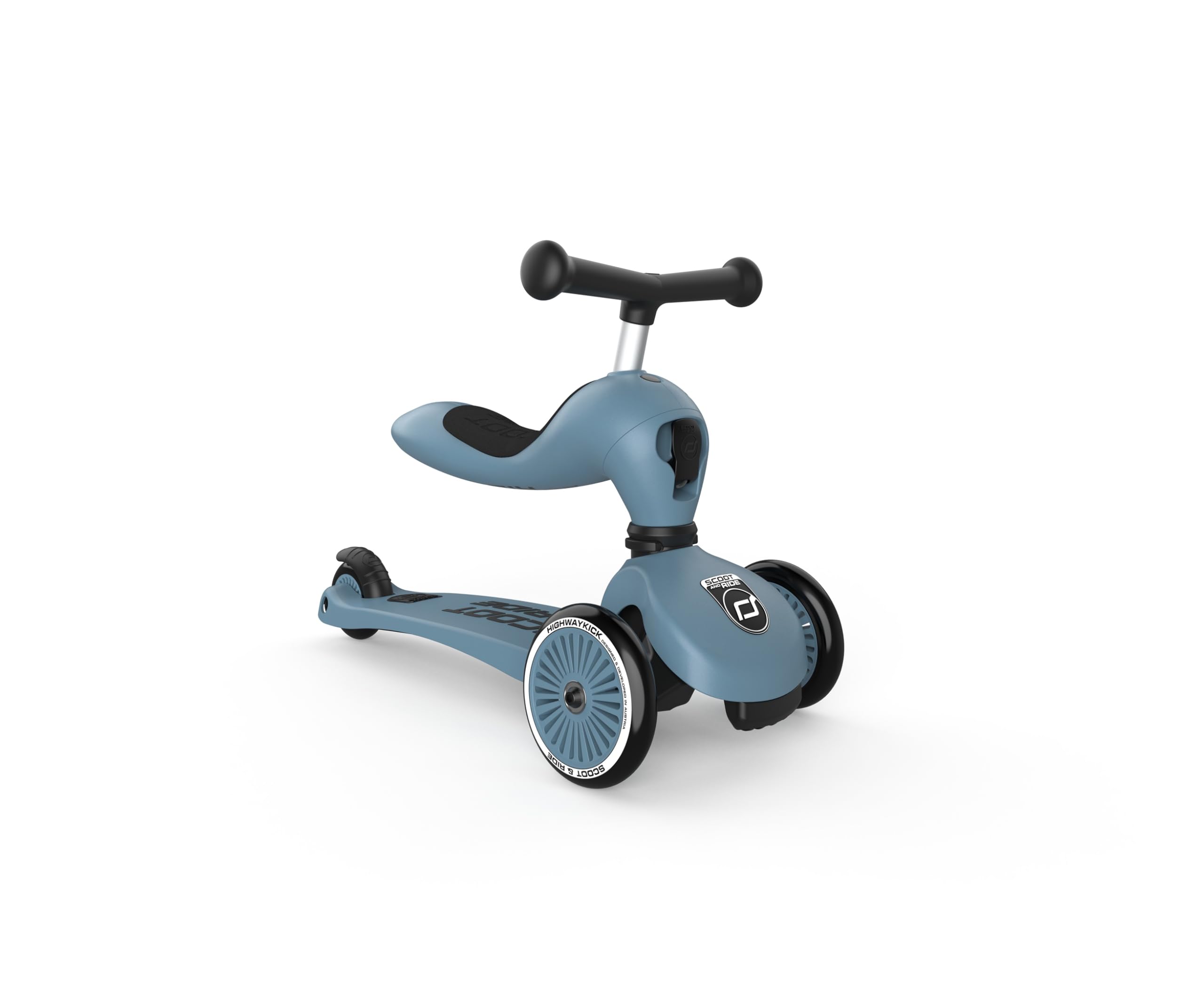 2-in-1 Scoot & Ride Highwaykick 1 Kids Scooter - Convertible Ride-On & Stand Scooter for Toddlers Ages 1-5 Years - Durable Steel Frame - Perfect for Park Rides, Backyard Fun & Learning Balance