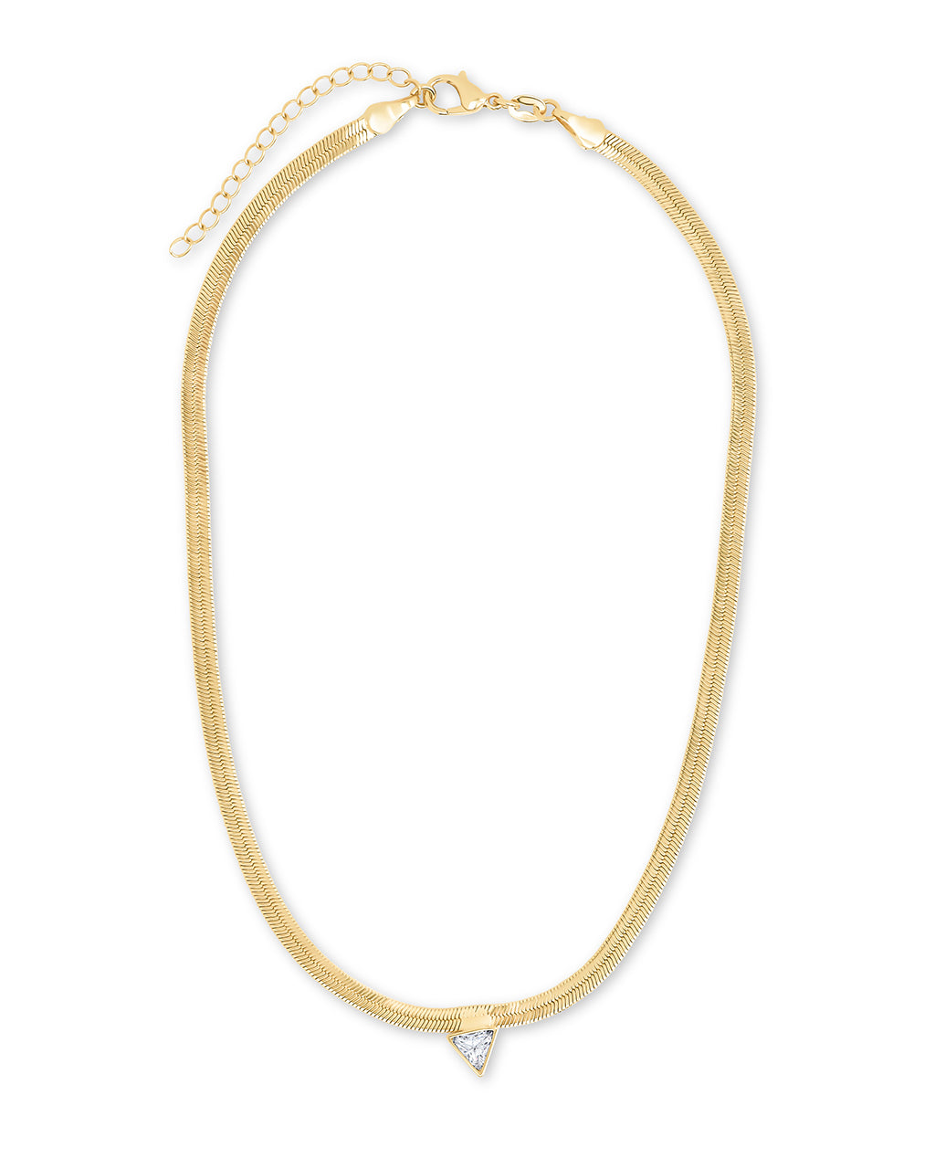 Ruth CZ Pendant Herringbone Necklace - Elegant Cubic Zirconia Jewelry for Women | Perfect for Parties, Weddings & Date Nights
