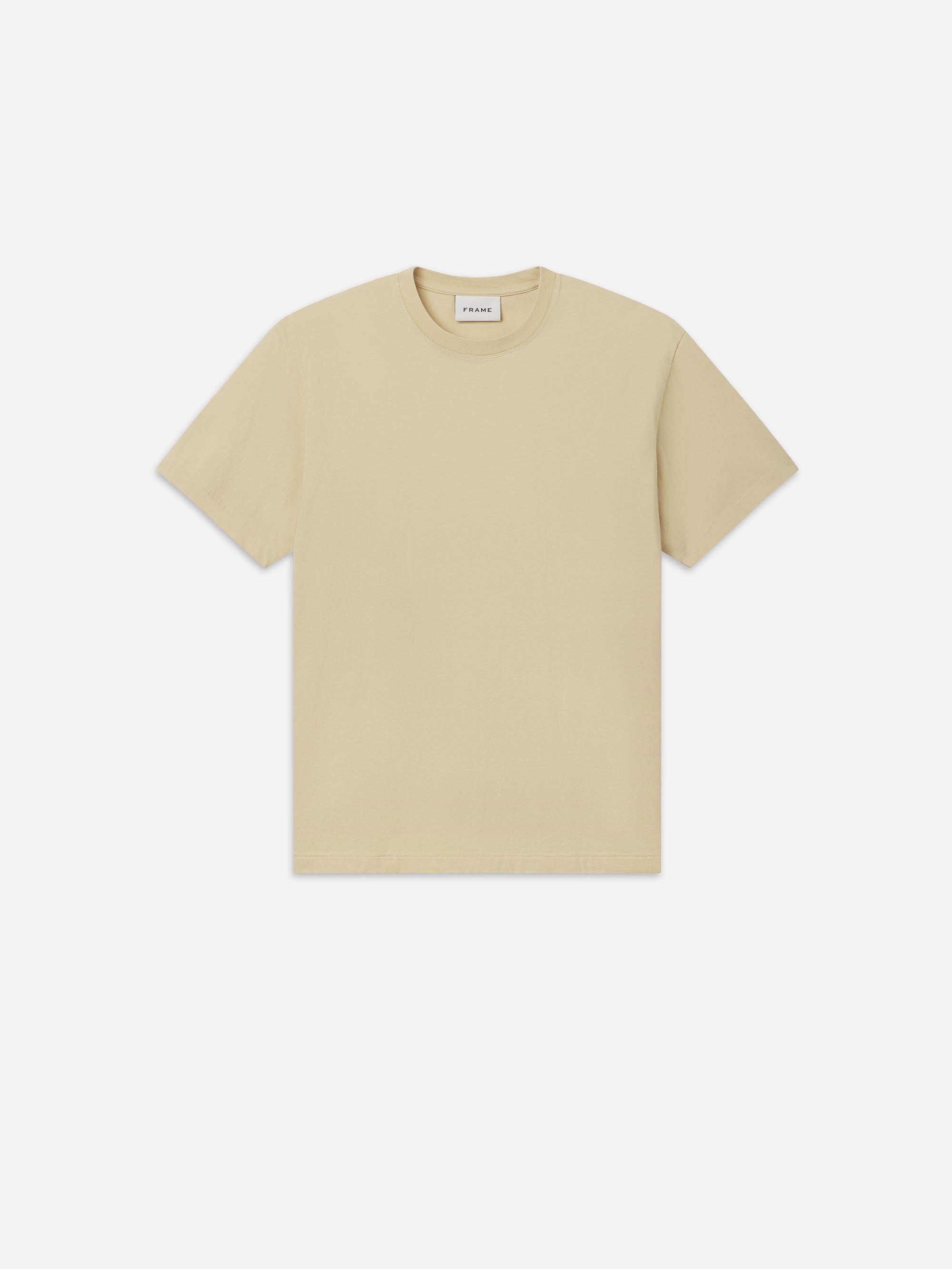 FRAME Logo Tee in Dusty Yellow | Premium Cotton T-Shirt for Men & Women | Perfect for Casual Wear & Street Style