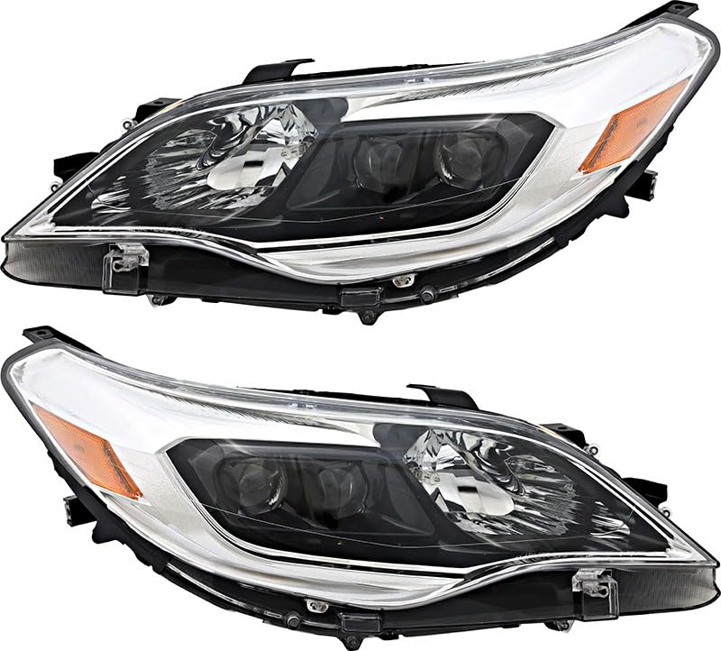Toyota Avalon Headlights Lamps Set 2013-2015 - Halogen Replacement for Driver & Passenger Side - Perfect for Night Driving and Road Safety