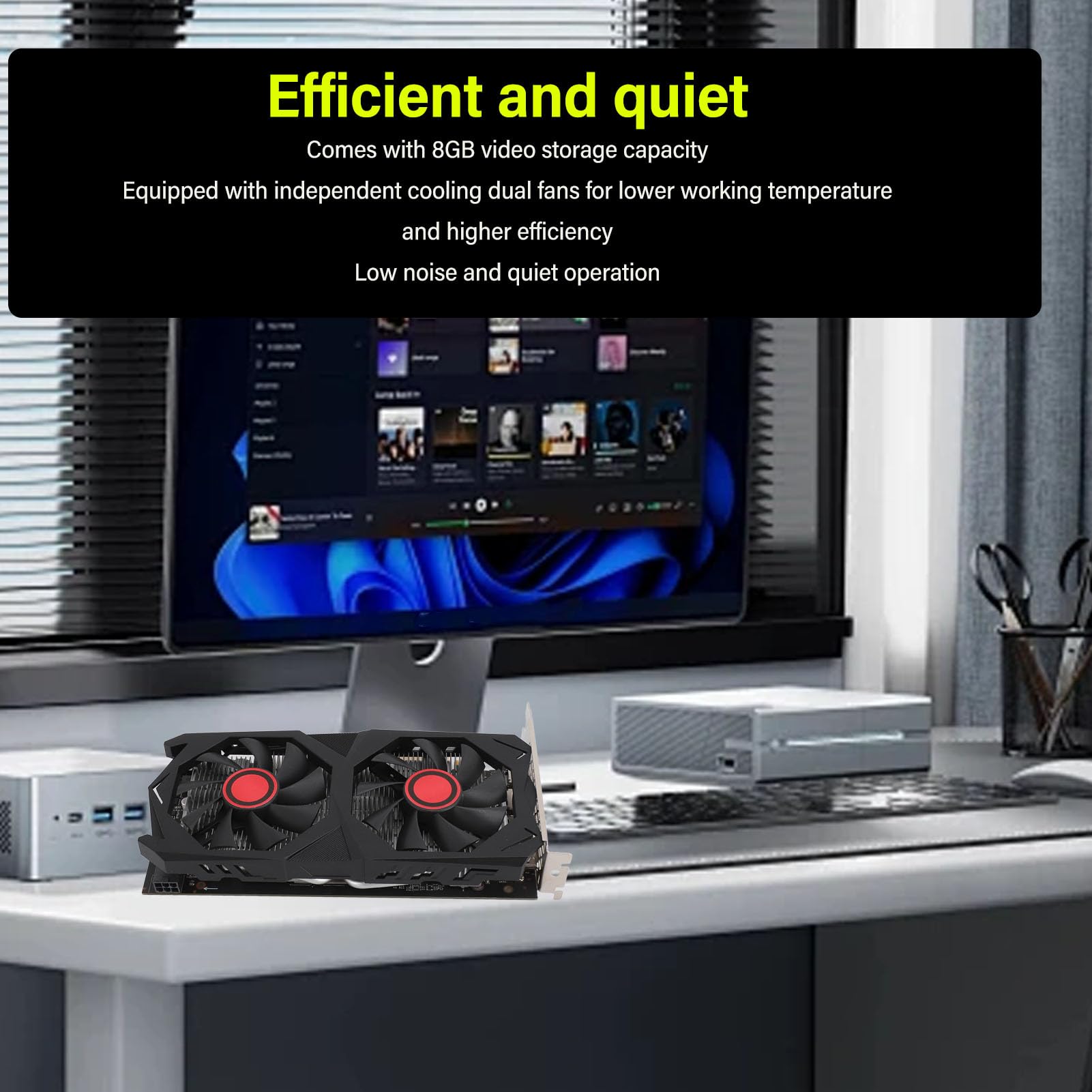 ASHATA RX580 8GB GDDR5 256BIT Gaming Graphics Card - PCI Express 2.0 x16 Video Card with Dual Fan Cooling for Windows 7/8/10/11 PCs - Perfect for 1080p Gaming, Video Editing & Cryptocurrency Mining