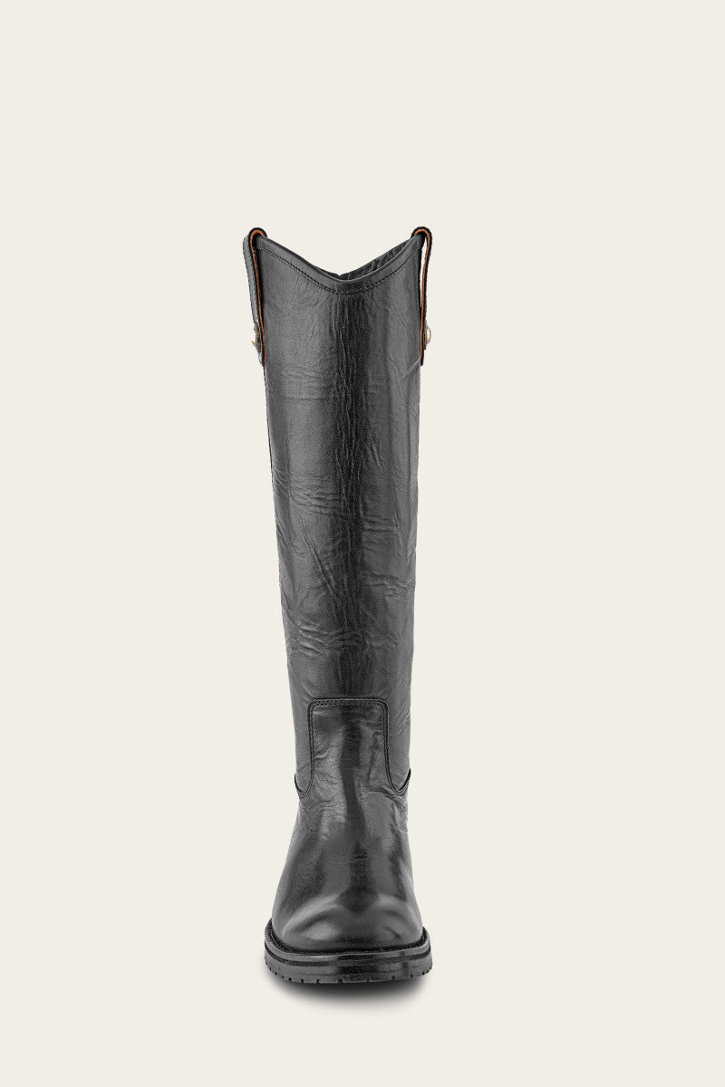Vintage Melissa Double Sole Button Lug Tall Boots - Eco-Friendly Pre-Loved Fashion for Women | Perfect for Fall Outfits, Casual Wear & Retro Style