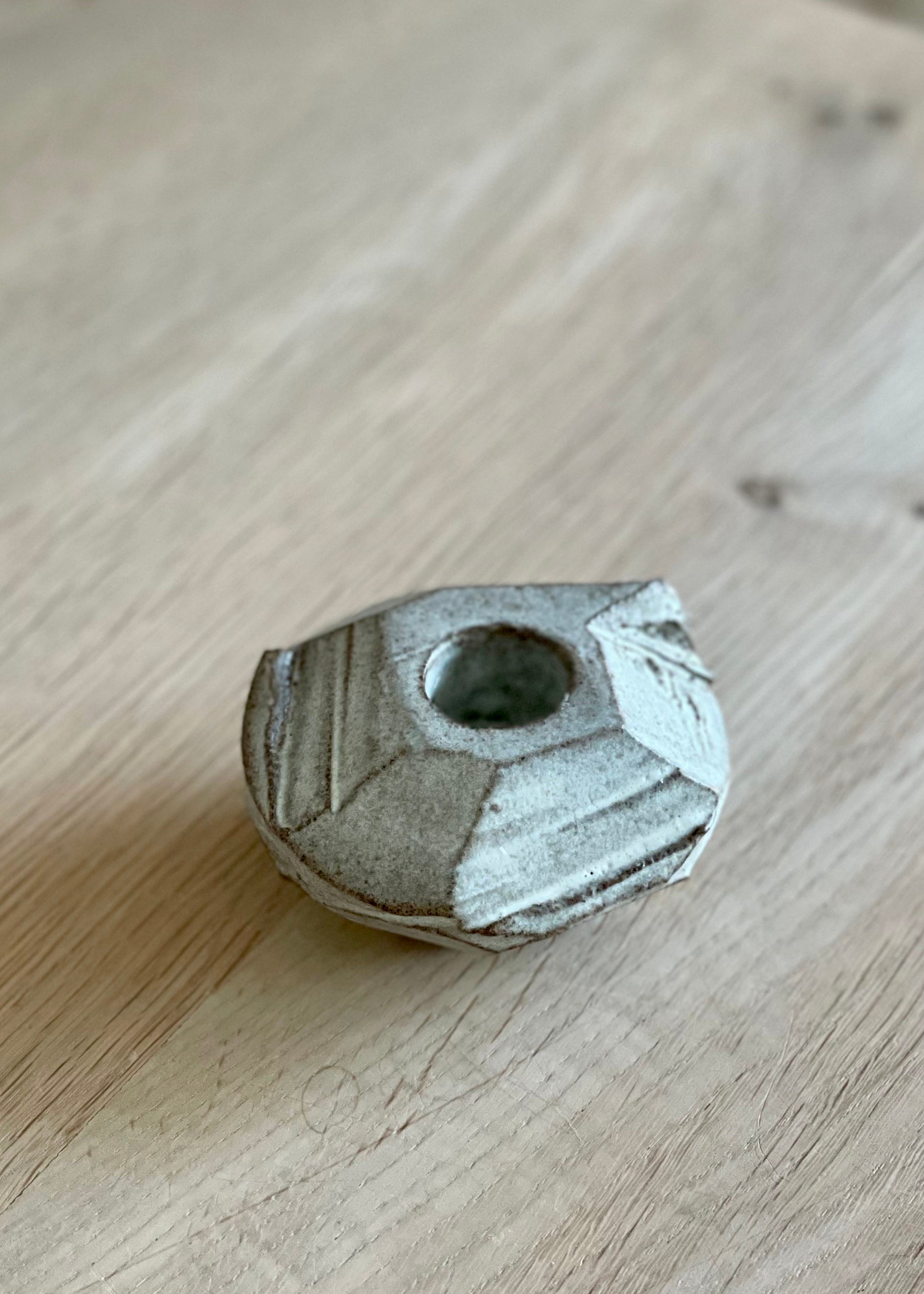 KLAY Copenhagen Kurinuki Ceramic Candle Holder - Handmade Scandinavian Home Decor for Living Room, Bedroom & Dining Table