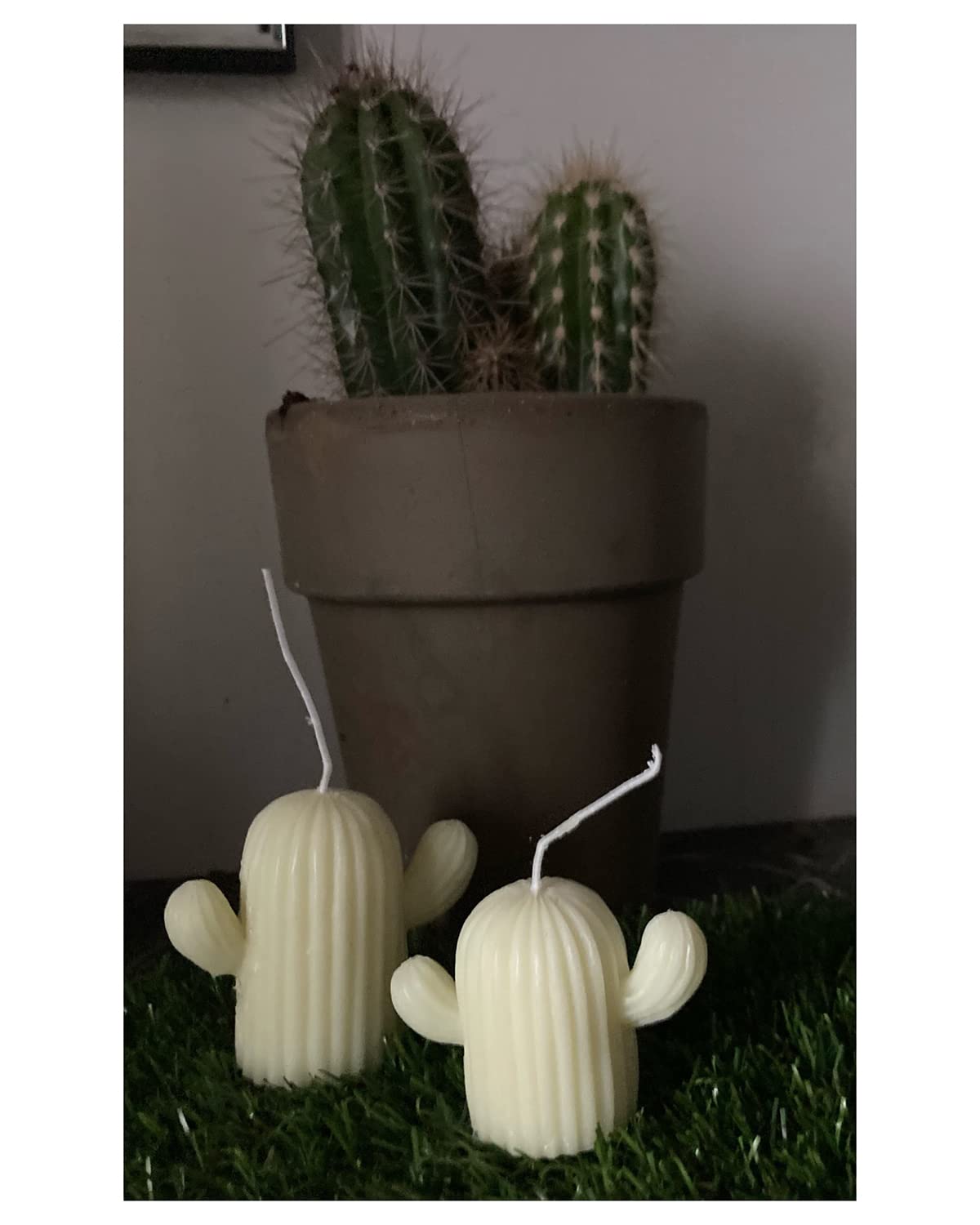 2-Pack Cactus Candle Molds - Silicone Resin Molds for DIY Crafts, Chocolate, Clay, Plaster Carving, Resin Pendant Making - Perfect for Aromatherapy Candles & Home Decor Gifts (3D Cute Design)
