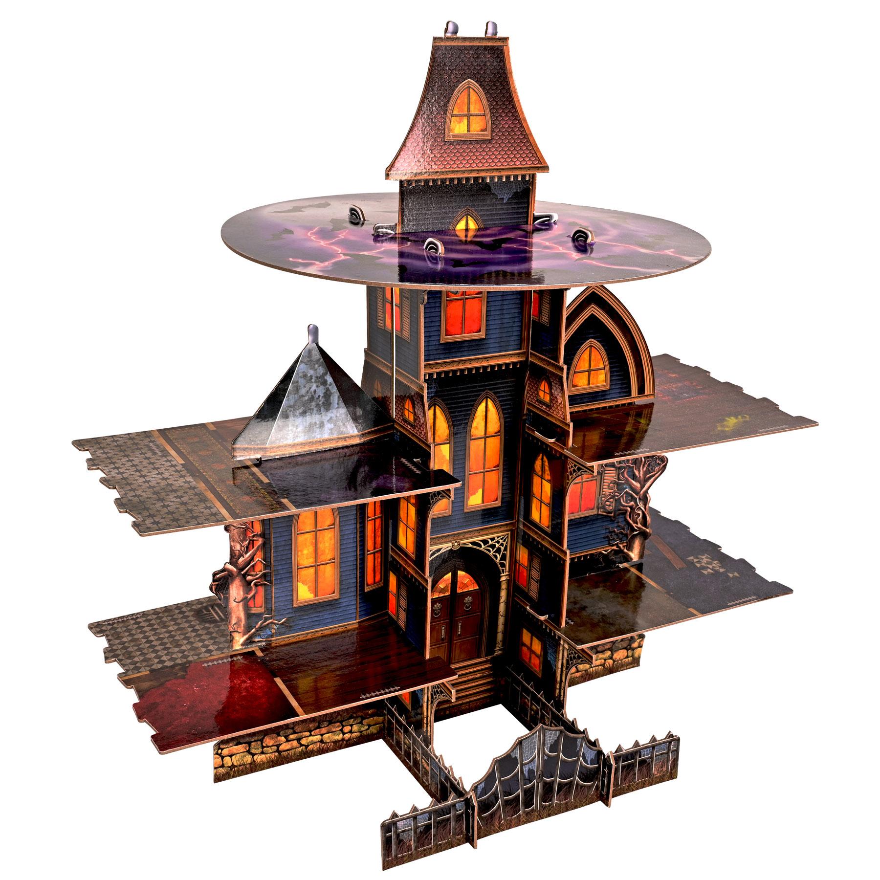 12 Pack Halloween Haunted House Cupcake Stand - Spooky Party Dessert Display for Halloween Decorations, Birthday Parties & Themed Events