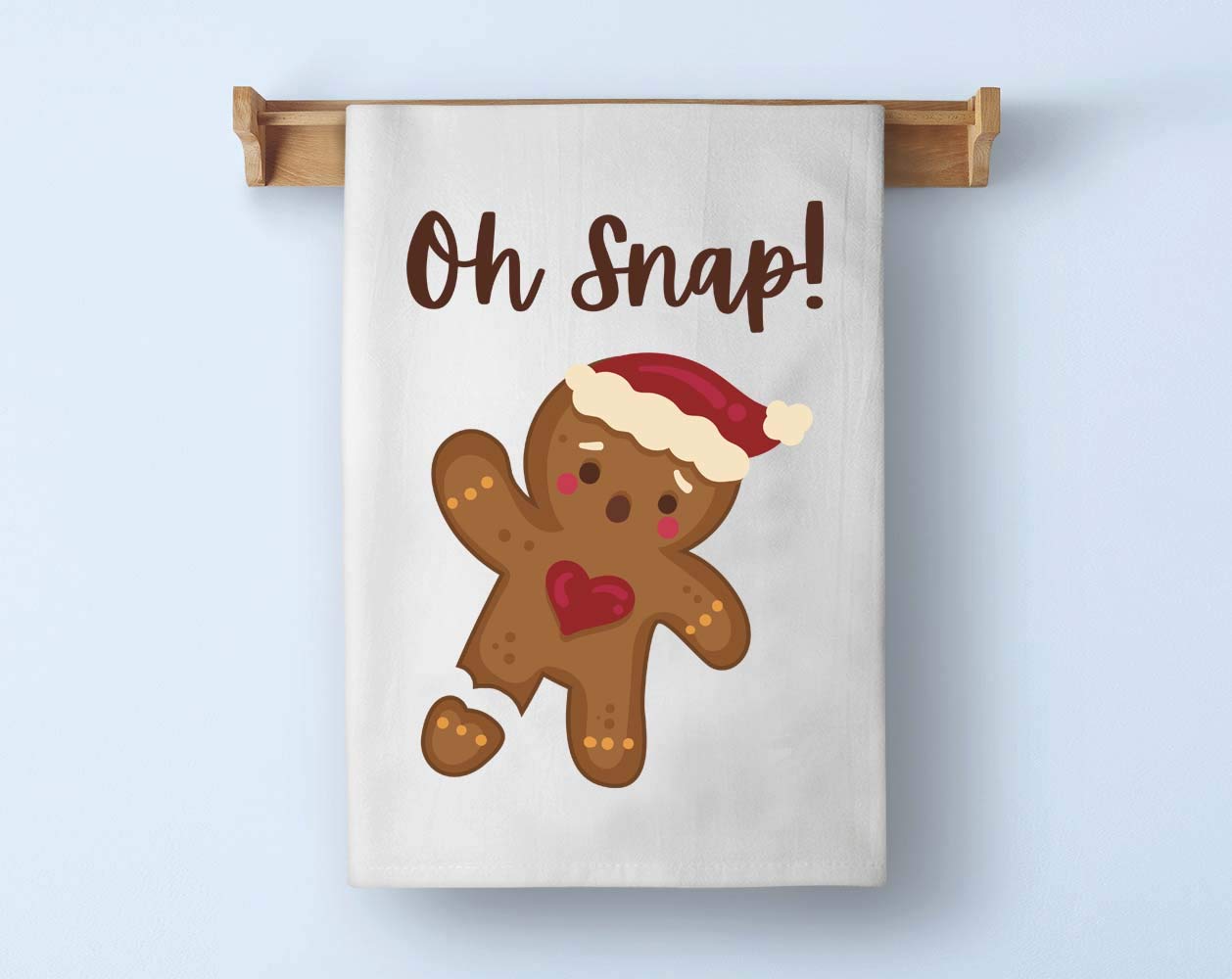 Premium 27x27 Inch Cotton Flour Sack Towel - Funny Christmas Kitchen Towel with Gingerbread Man Design - Absorbent & Durable for Holiday Decor, Baking, and Gift Giving - Honey Dew Gifts Collection